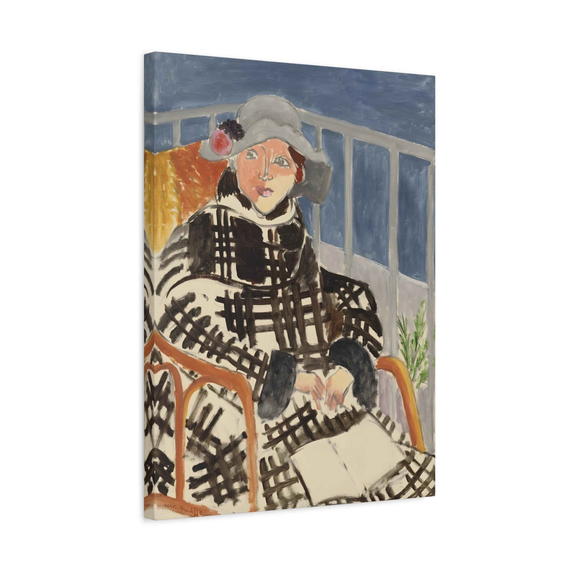 Henri Matisse Miss Matisse in a Tartan Coat - Canvas Art Reproduction - YesArtYes