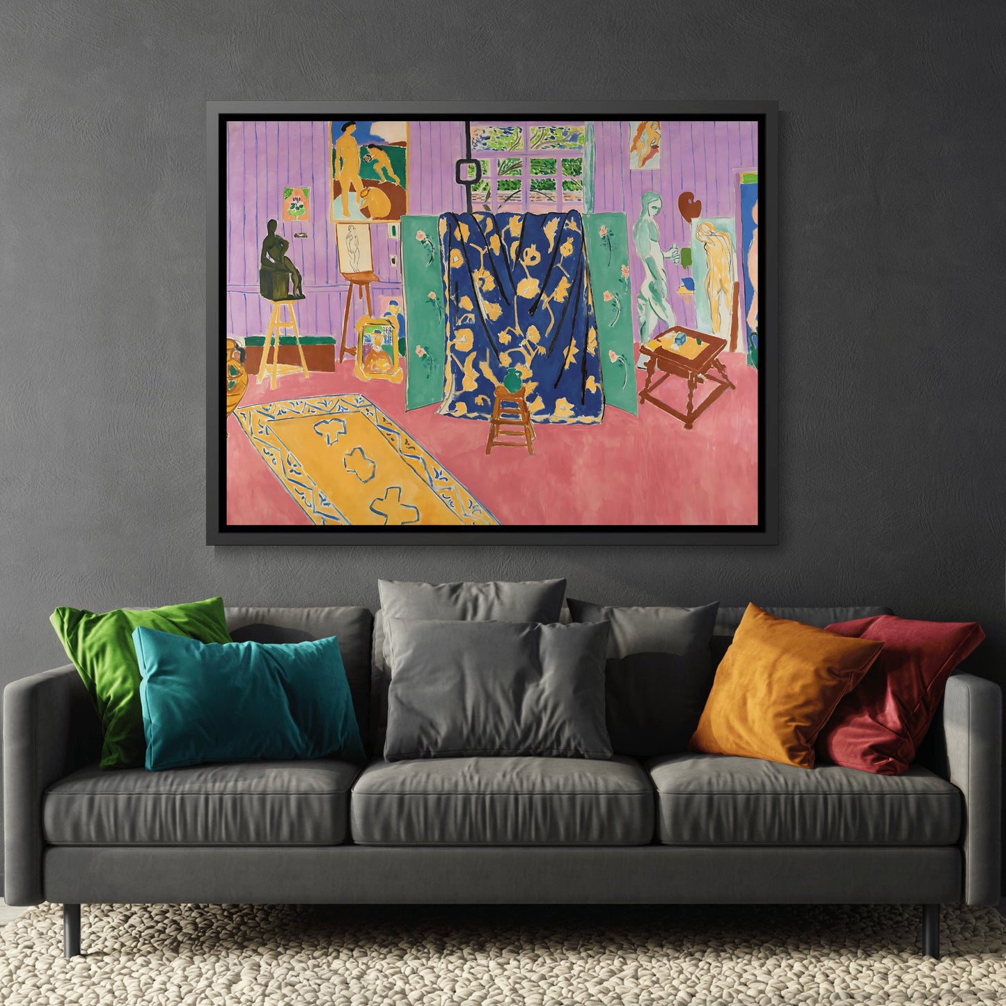 Henri Matisse Pink Studio Fauvism Artwork - Framed Canvas Wall Art Print