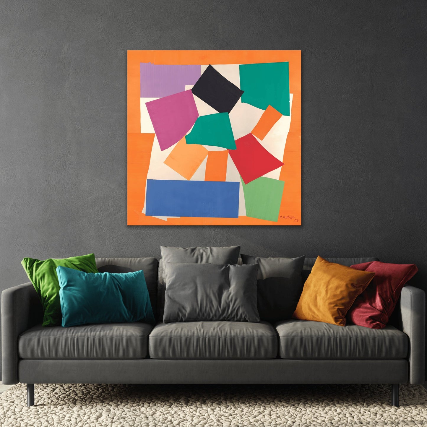 Henri Matisse The Snail - Square Canvas Wall Art Print