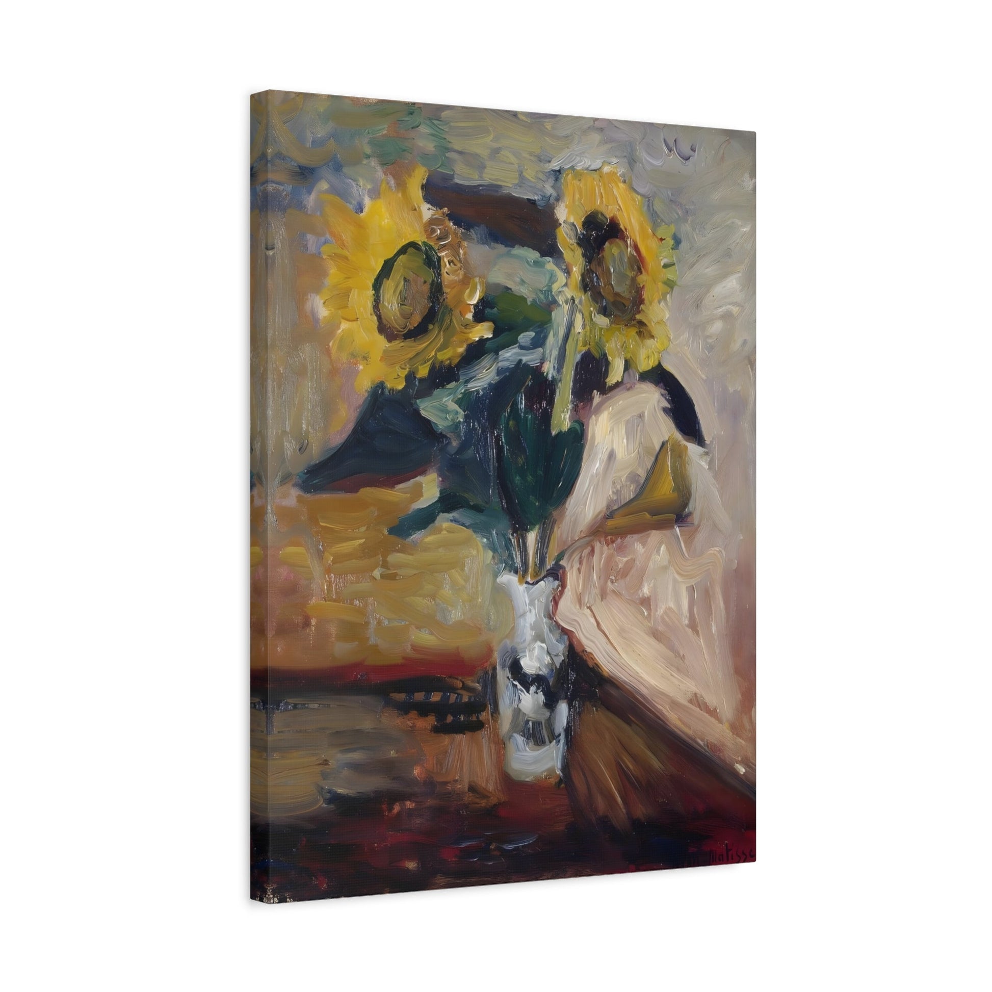 Henri Matisse Vase of Sunflowers - Canvas Wall Art Print Reproduction