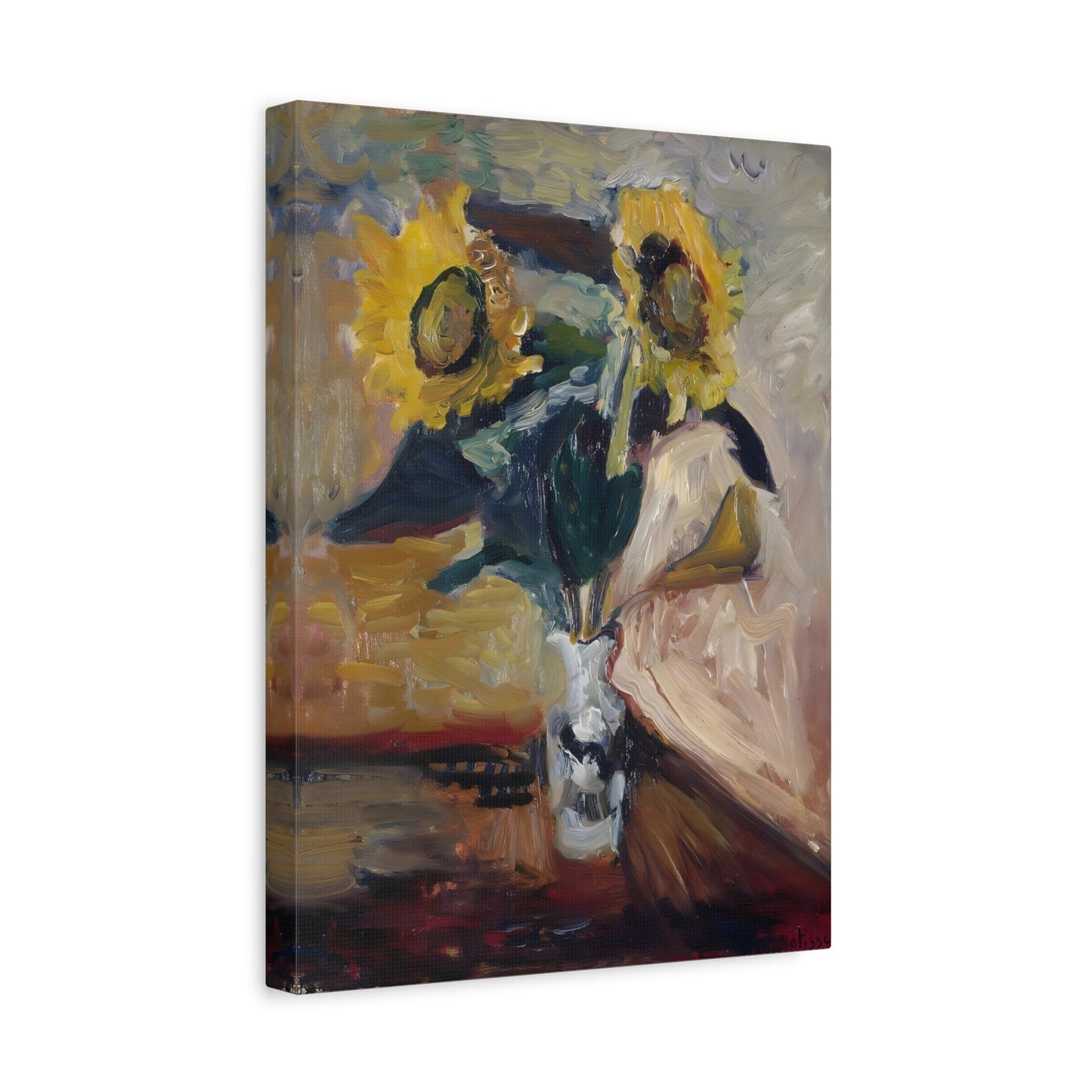 Henri Matisse Vase of Sunflowers - Canvas Wall Art Print Reproduction