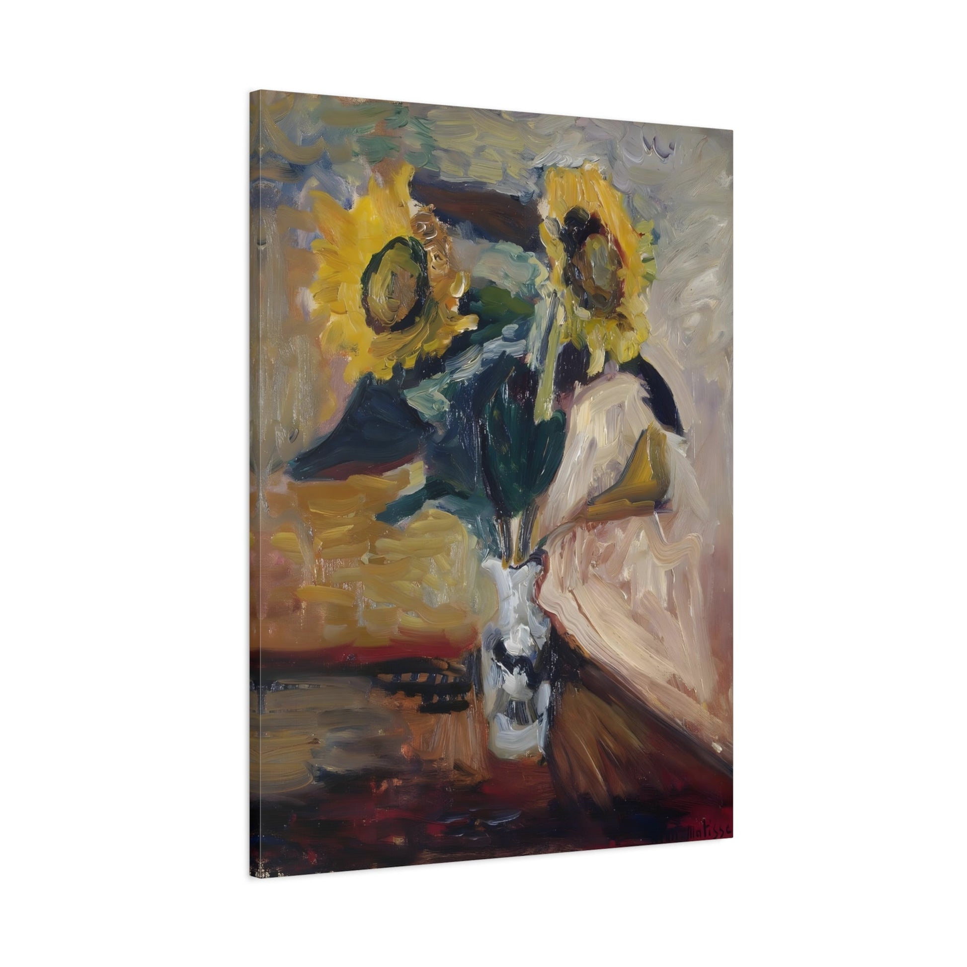 Henri Matisse Vase of Sunflowers - Canvas Wall Art Print Reproduction