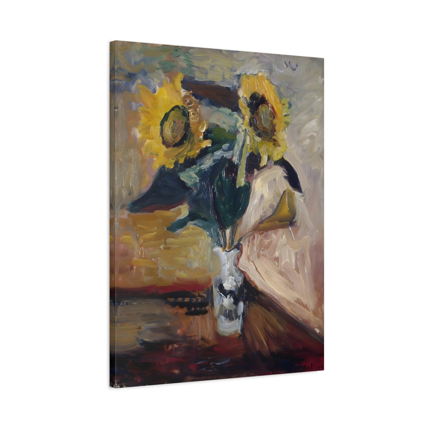 Henri Matisse Vase of Sunflowers - Canvas Wall Art Print Reproduction