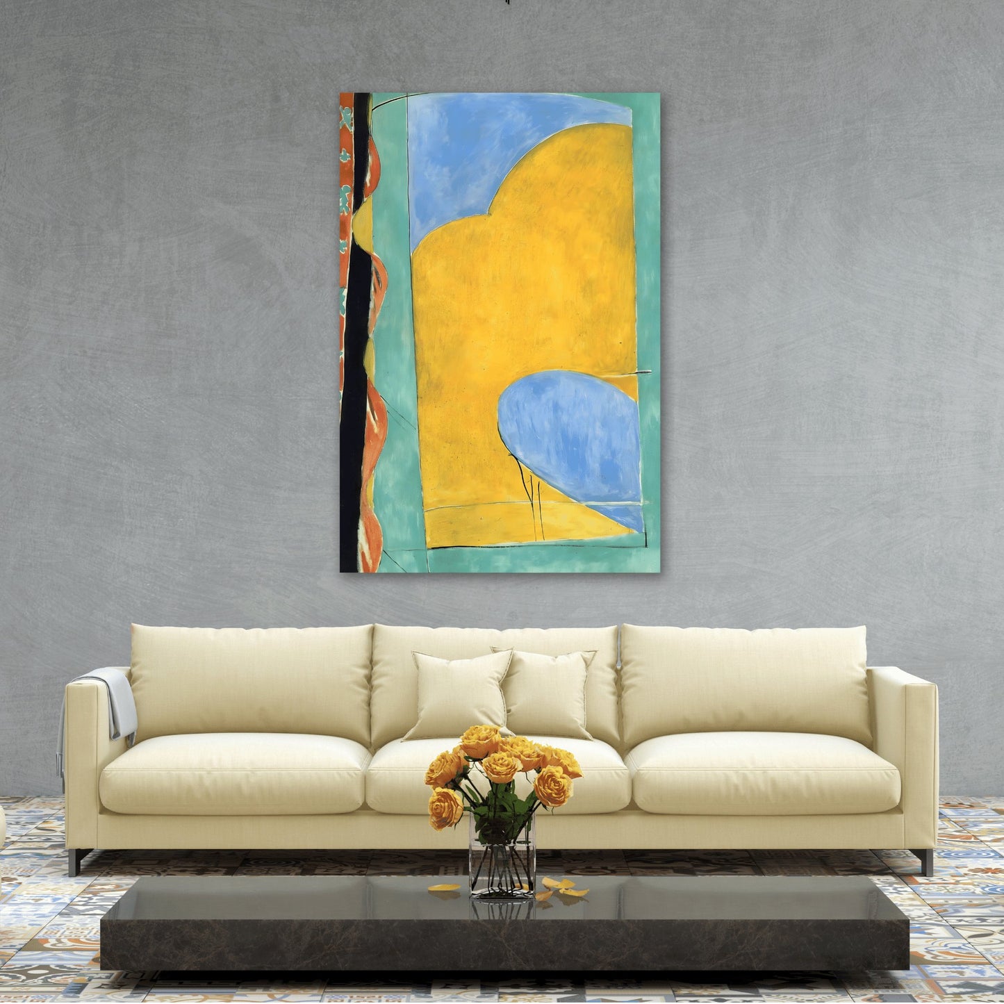 Henri Matisse Yellow Curtain - Canvas Wall Art Print Reproduction