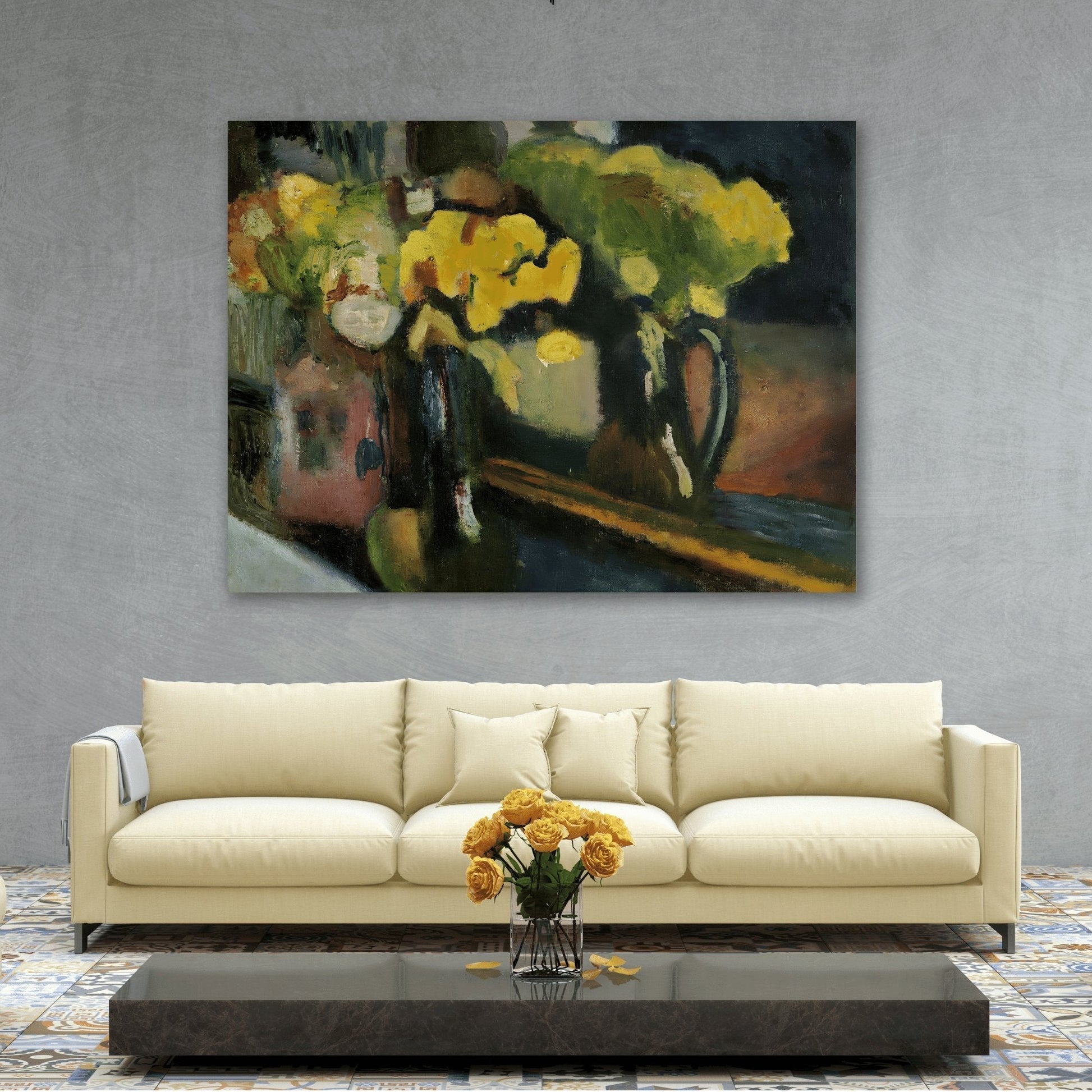 Henri Matisse Yellow Flowers - Canvas Wall Art Reproduction