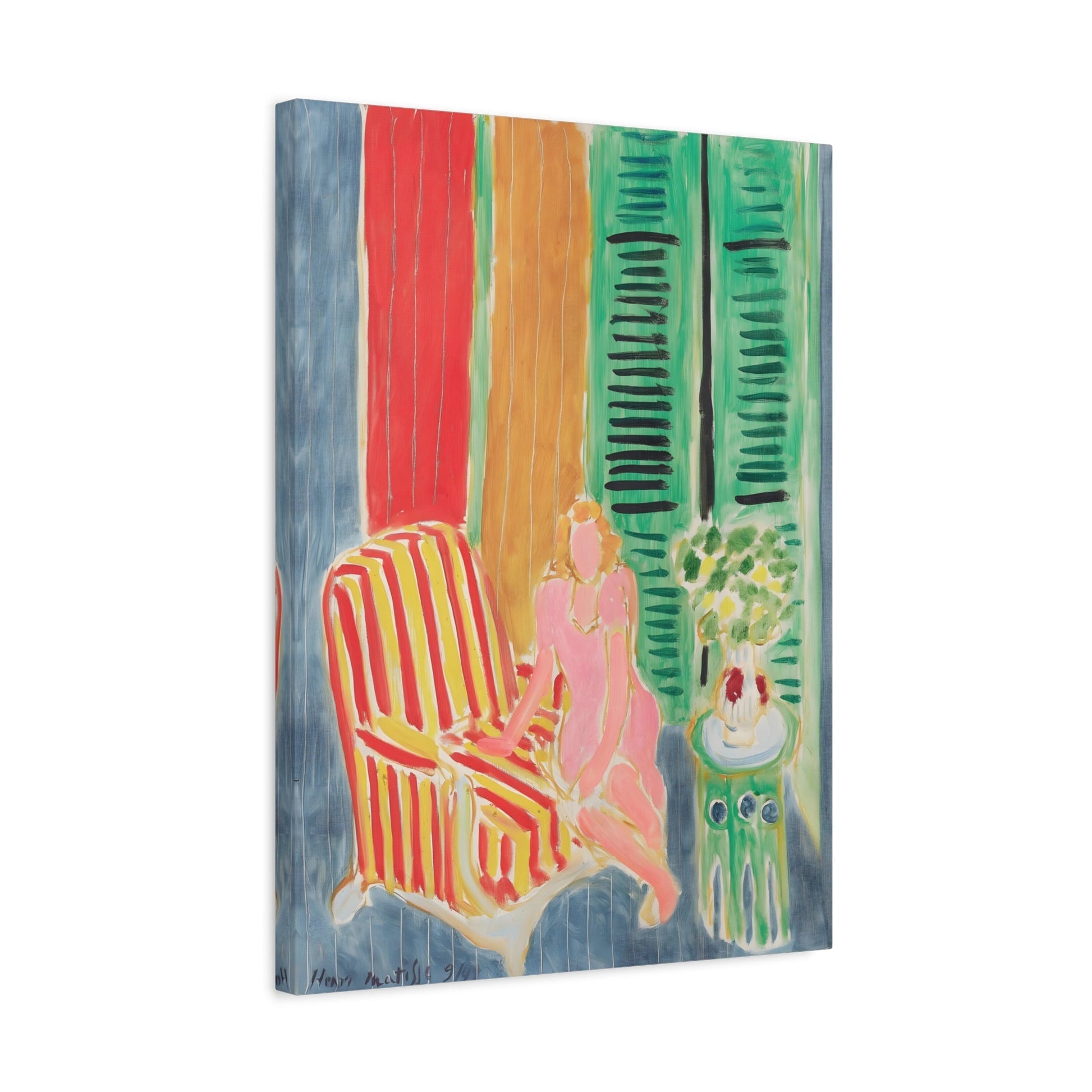 Henri Matisse Young Girl Pink Dress - Canvas Wall Art Print Reproduction