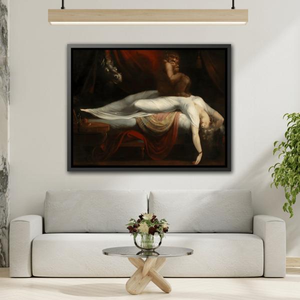 Henry Fuseli Nightmare Framed Canvas Wall Art Print Reproduction - YesArtYes