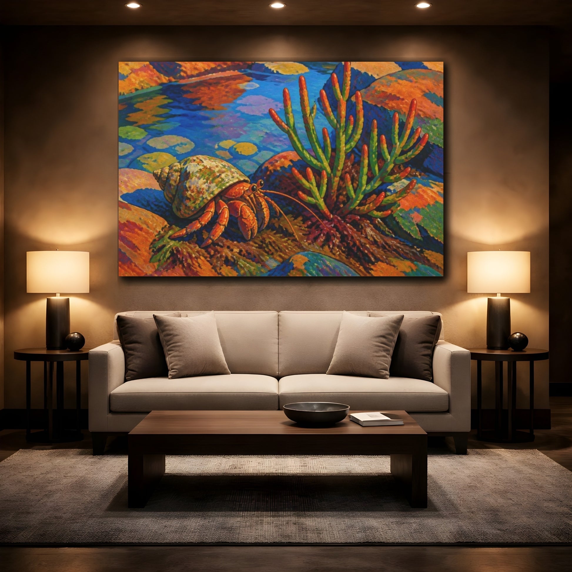 Mockup 2. Hermit Crab Nature Study shown as canvas print