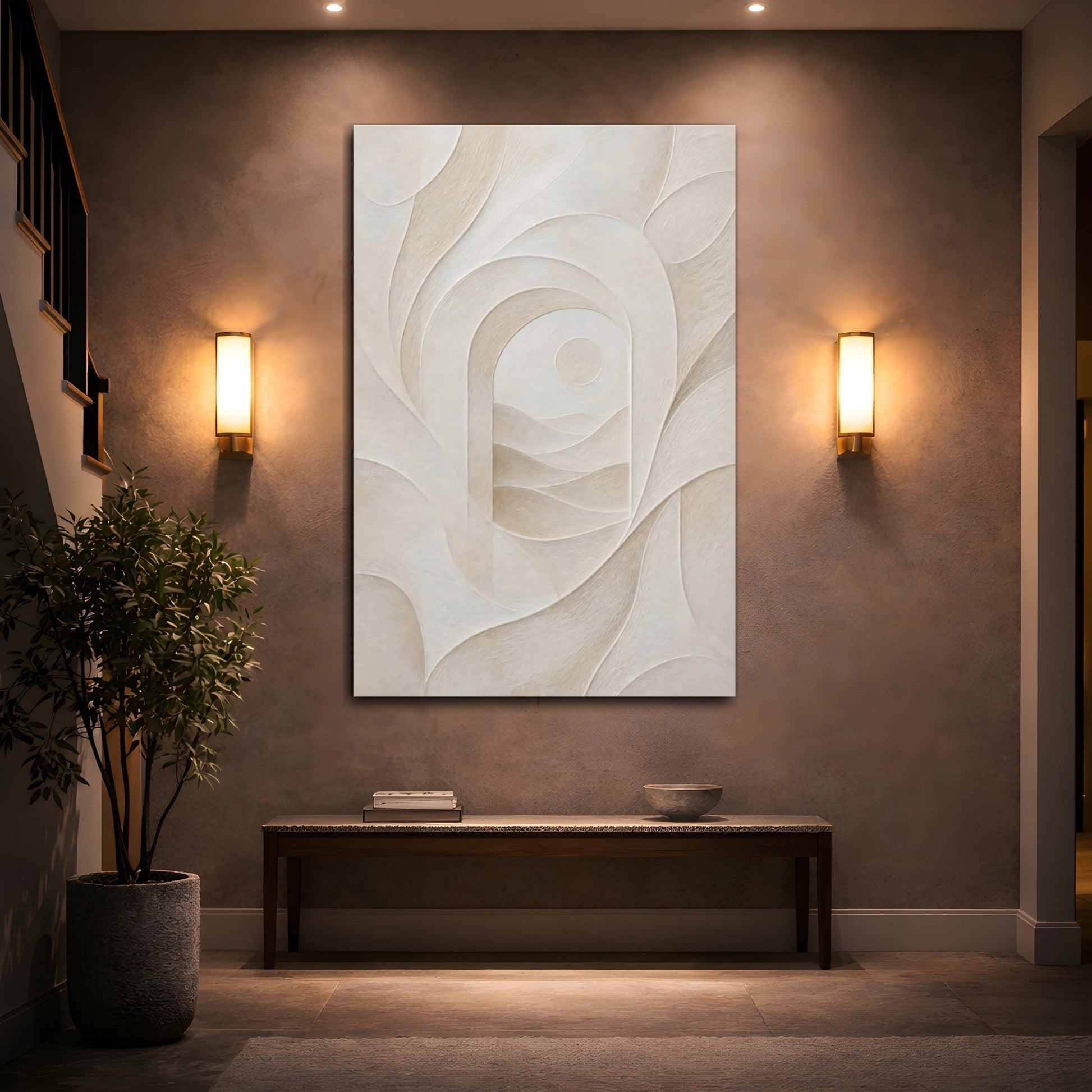 Mockup 2. Hidden Abstract Arch Portal shown as canvas print