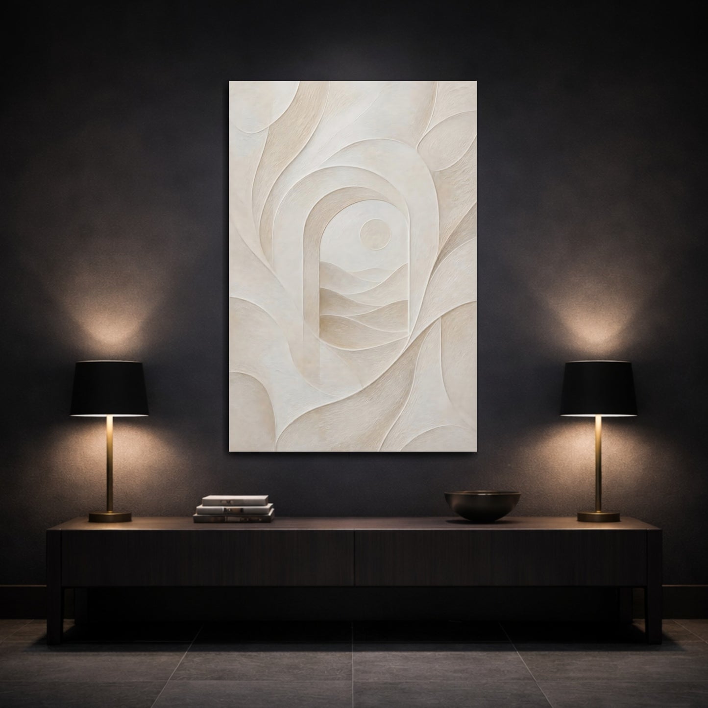 Mockup 3. Hidden Abstract Arch Portal shown as canvas print