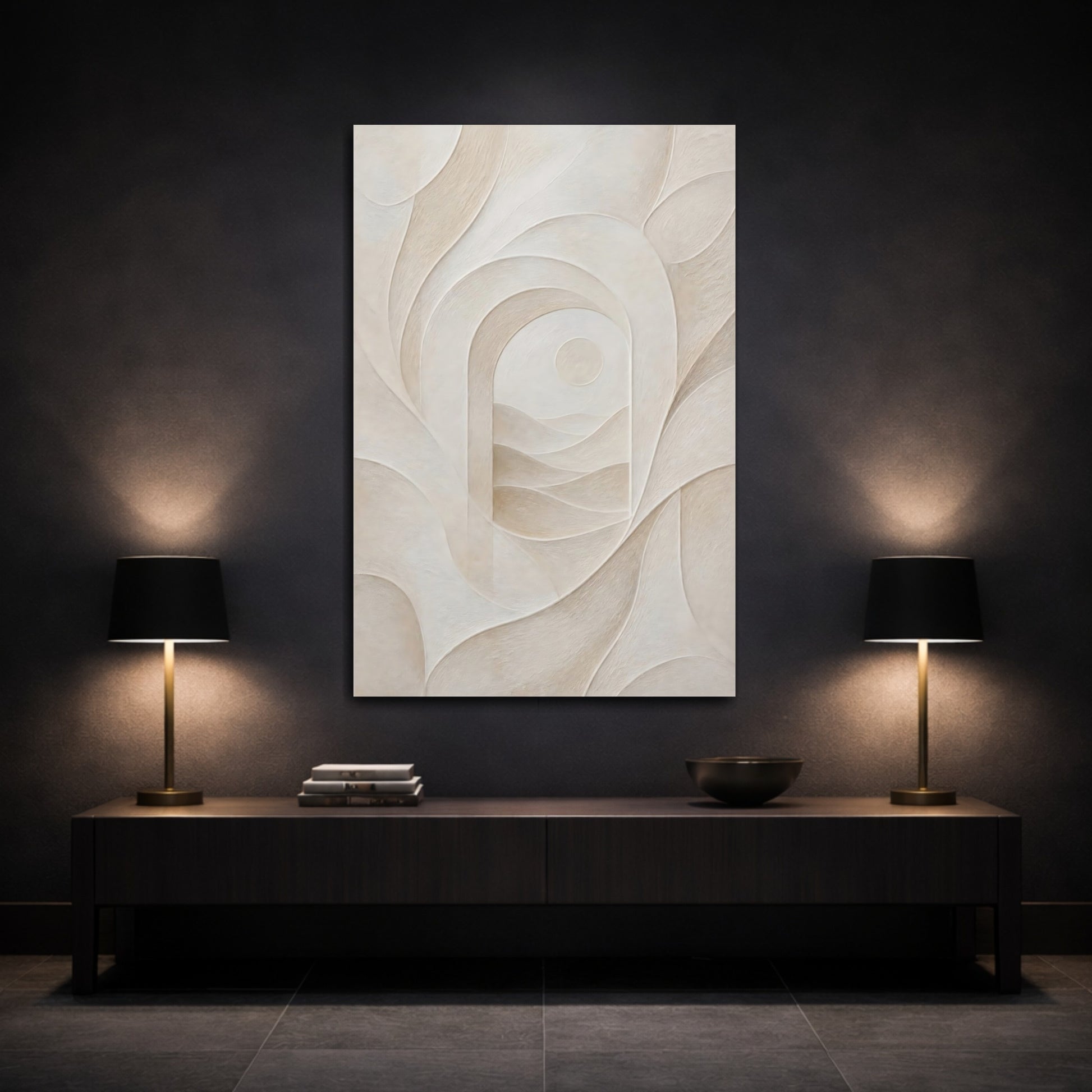 Mockup 3. Hidden Abstract Arch Portal shown as canvas print