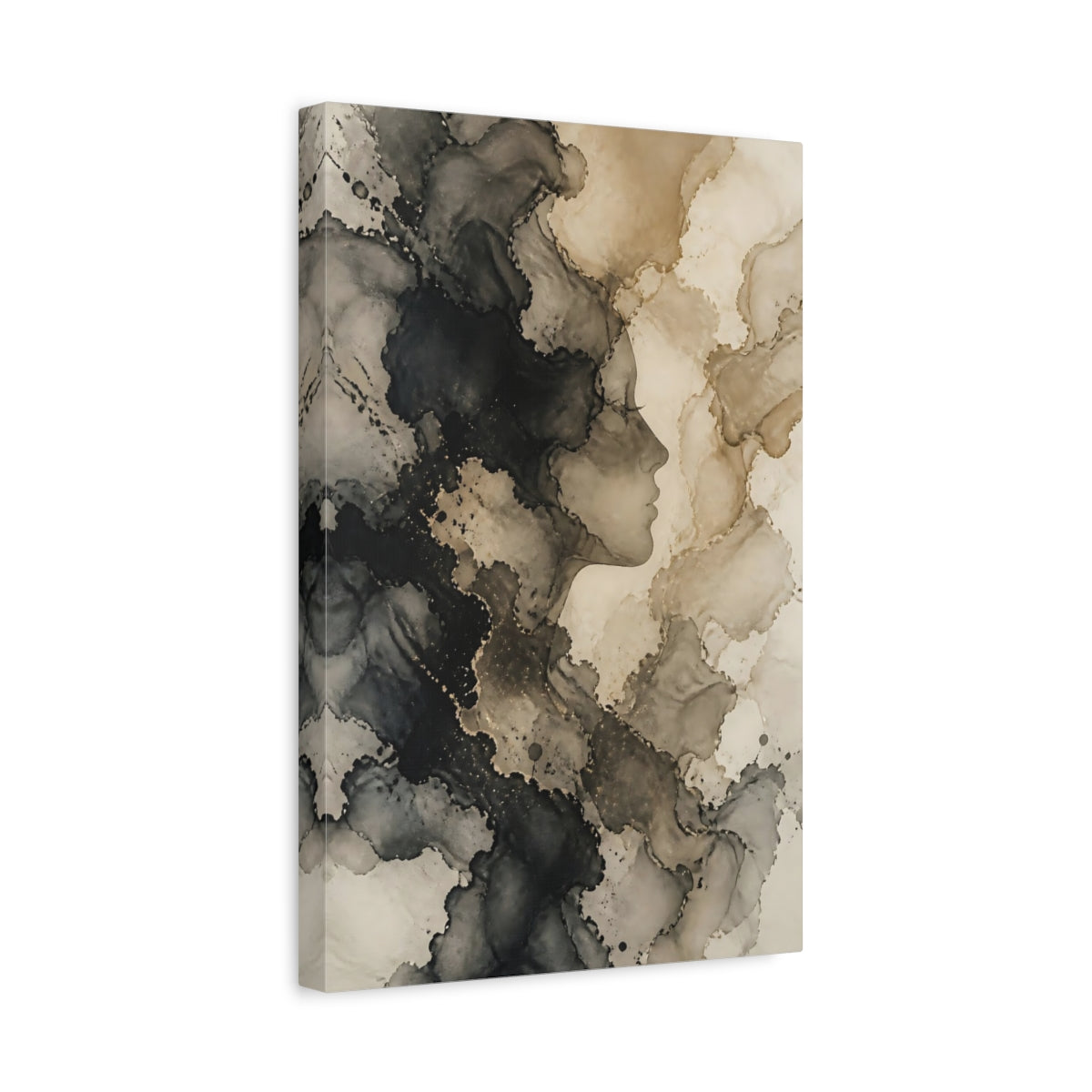 Side Mockup 4. Hidden Abstract Profile shown as canvas print