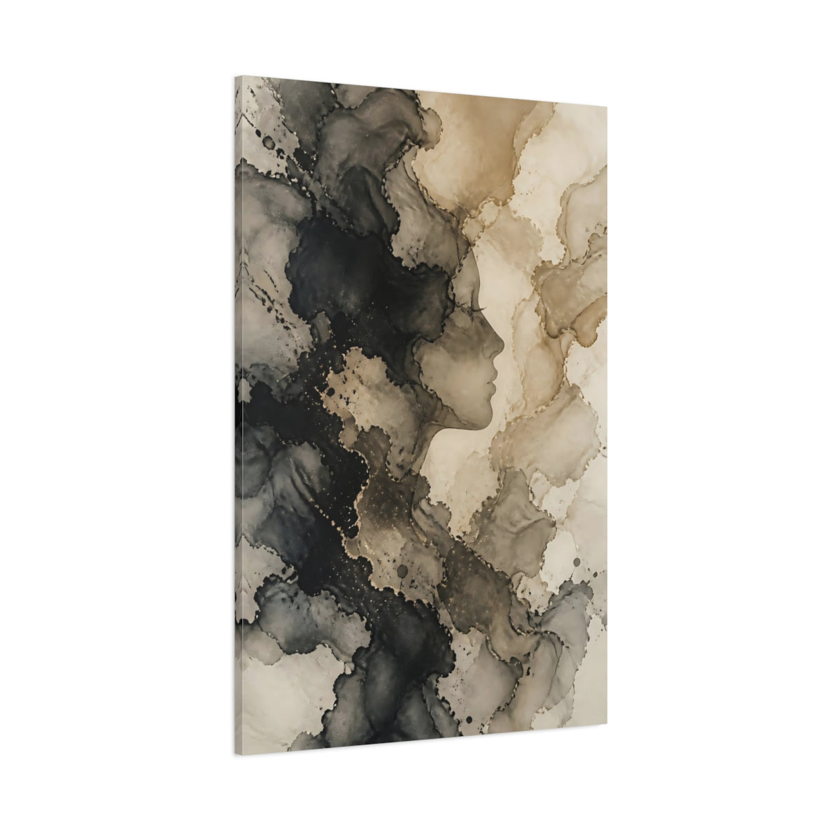 Side Mockup 1. Hidden Abstract Profile shown as canvas print