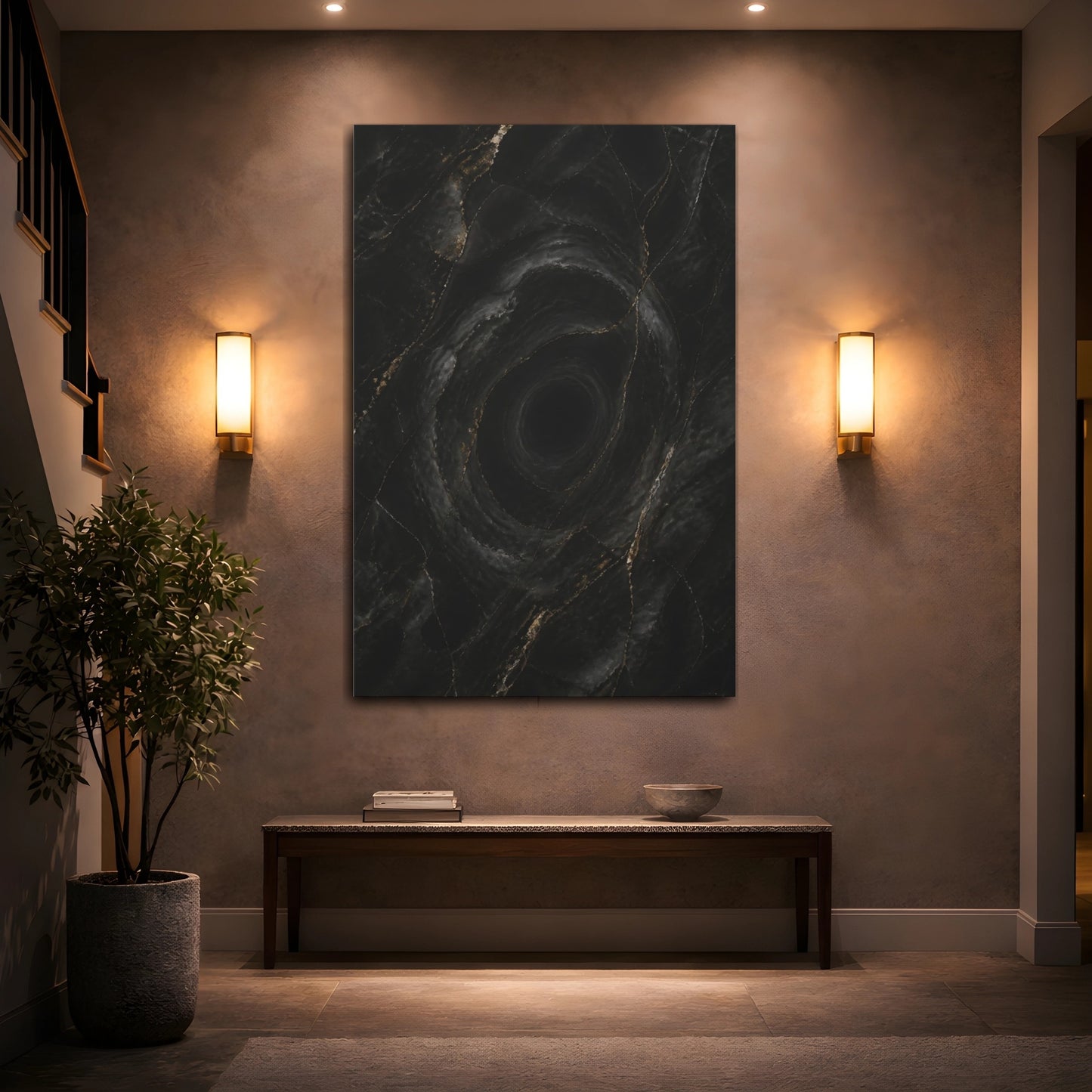 Mockup 2. Hidden Black Vortex shown as canvas print