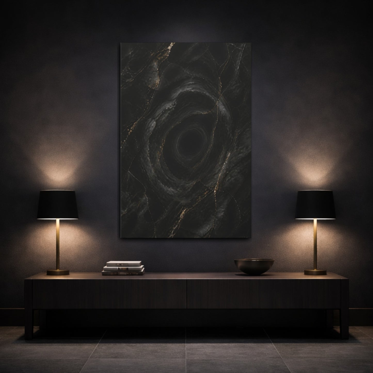 Mockup 3. Hidden Black Vortex shown as canvas print