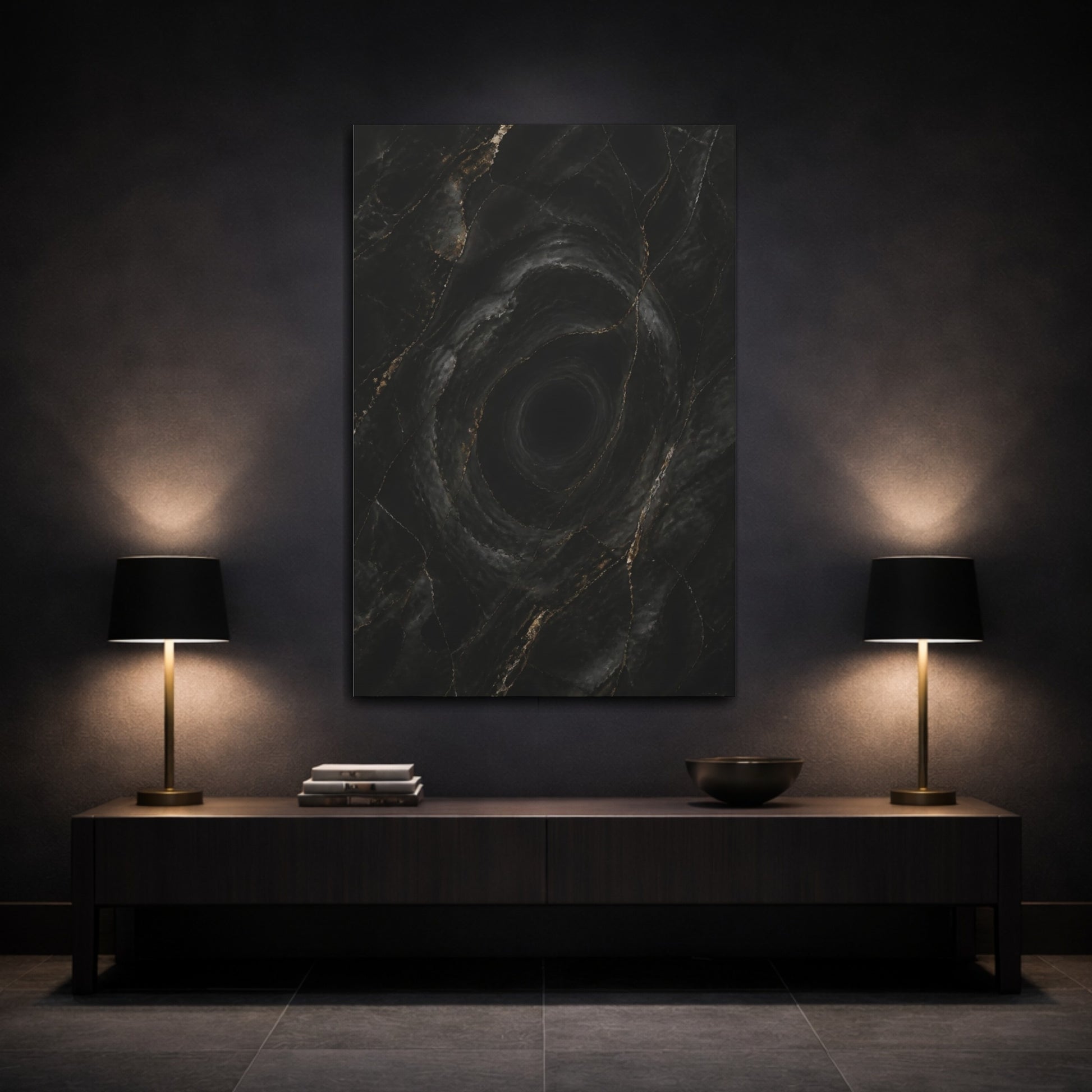 Mockup 3. Hidden Black Vortex shown as canvas print