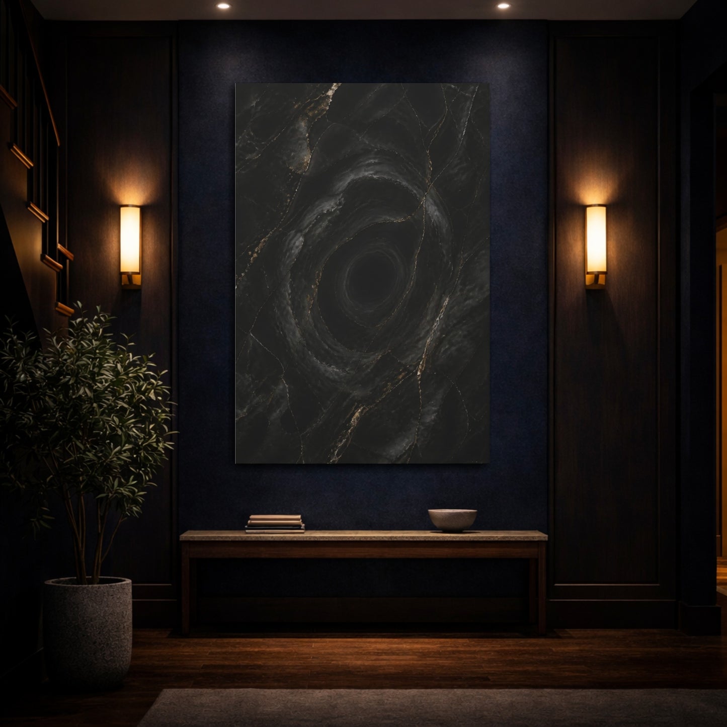 Mockup 4. Hidden Black Vortex shown as canvas print