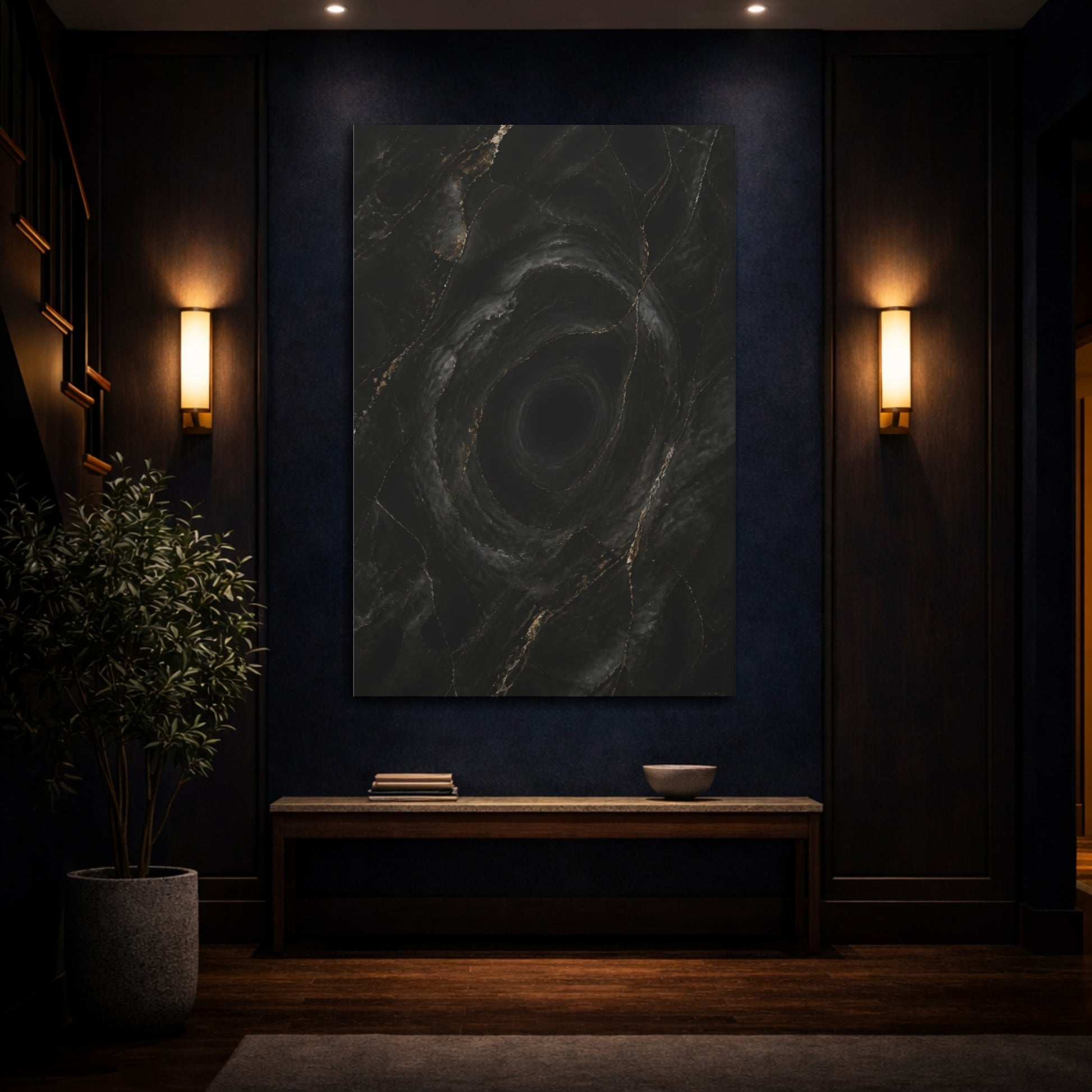 Mockup 4. Hidden Black Vortex shown as canvas print
