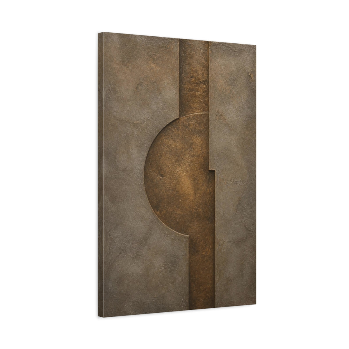 Side Mockup 2. Hidden Bronze Circle shown as canvas print