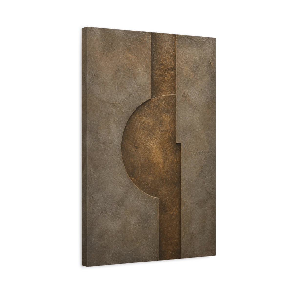 Side Mockup 3. Hidden Bronze Circle shown as canvas print