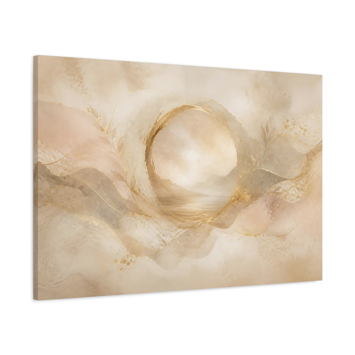 Main Mockup. Hidden Calm Portal shown as canvas print