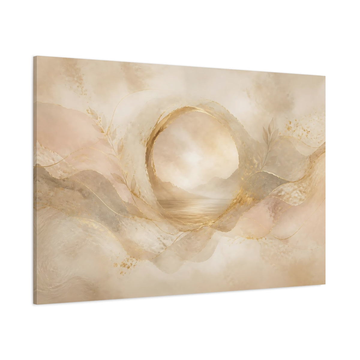 Side Mockup 1. Hidden Calm Portal shown as canvas print