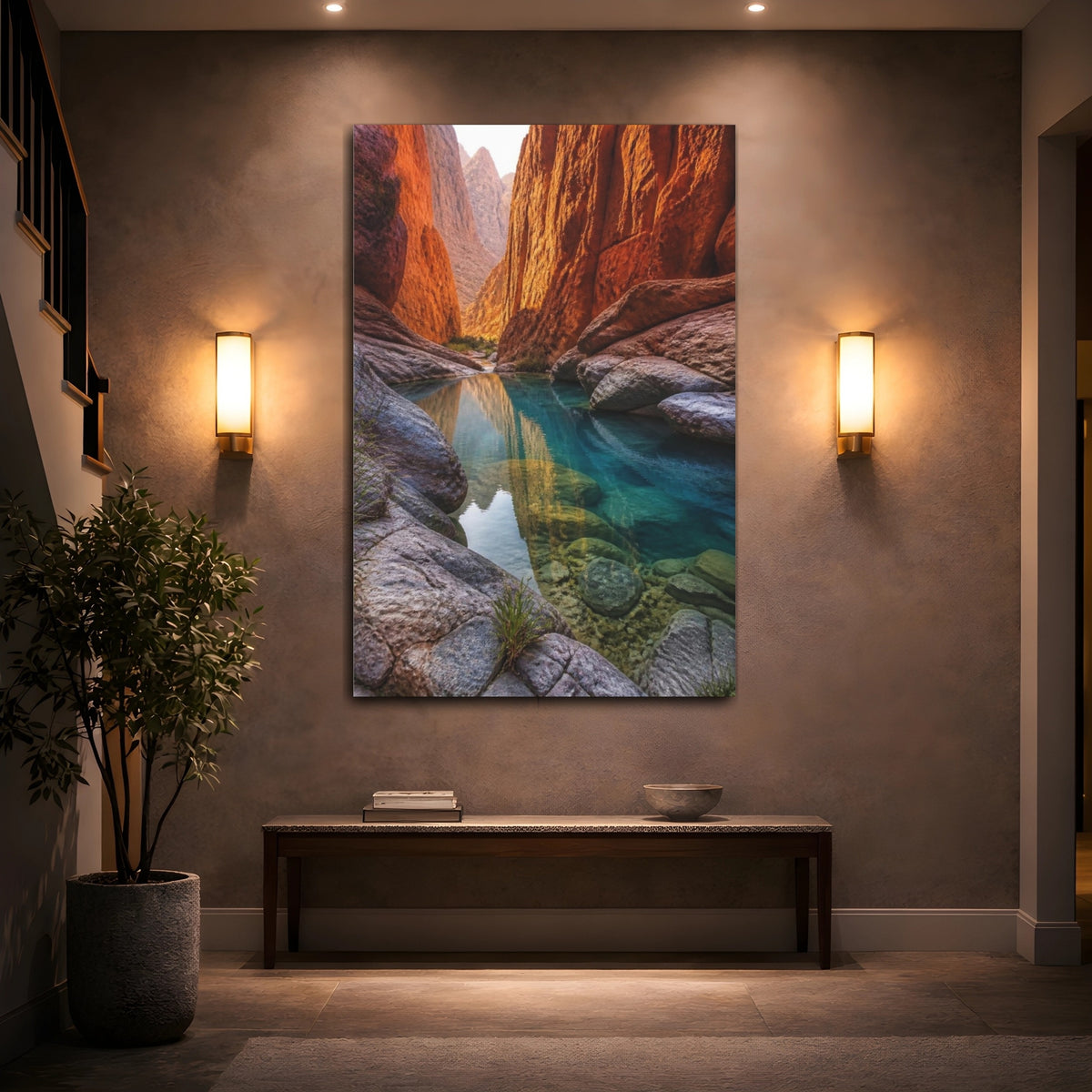 Mockup 2. Hidden Canyon Landscape shown as canvas print