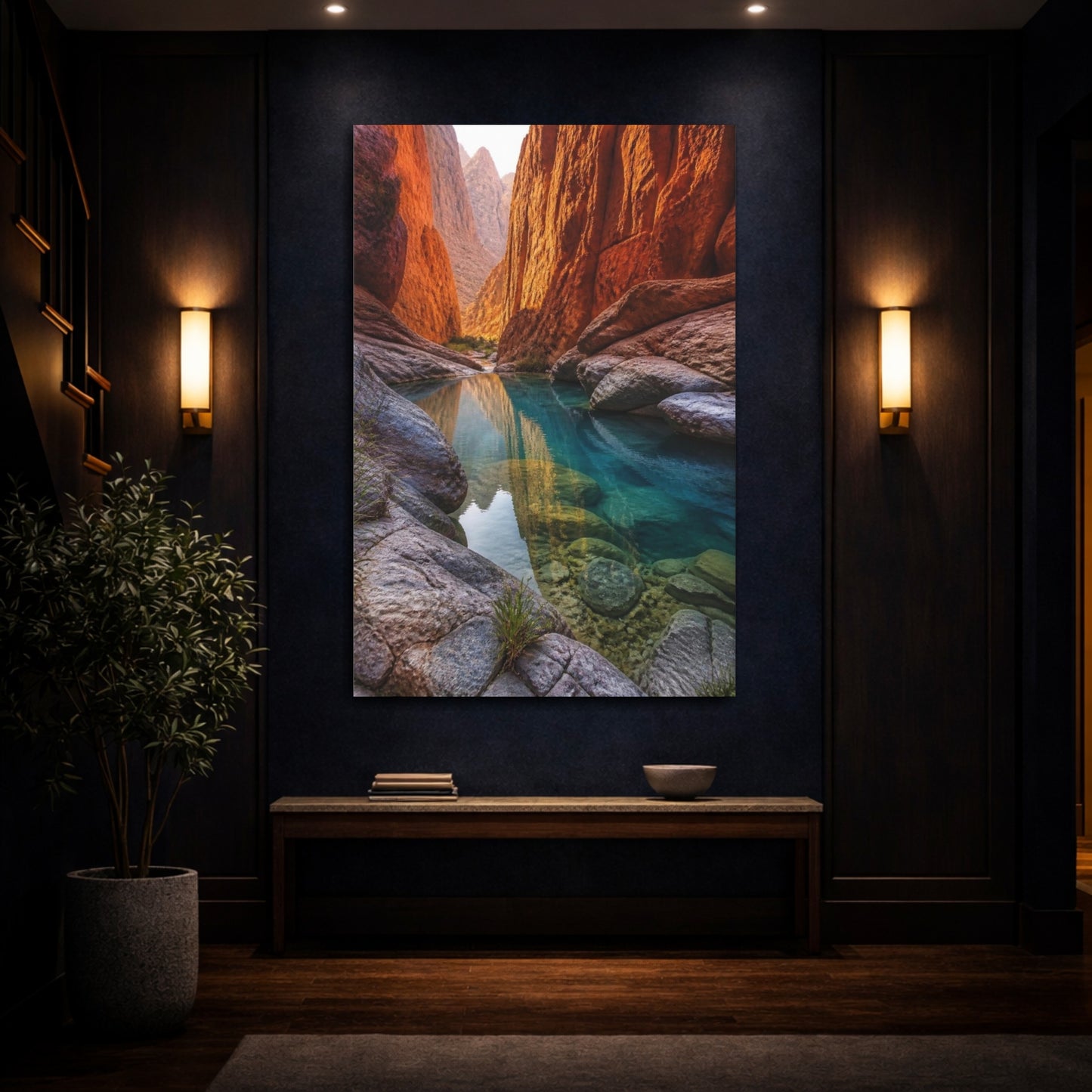 Mockup 4. Hidden Canyon Landscape shown as canvas print