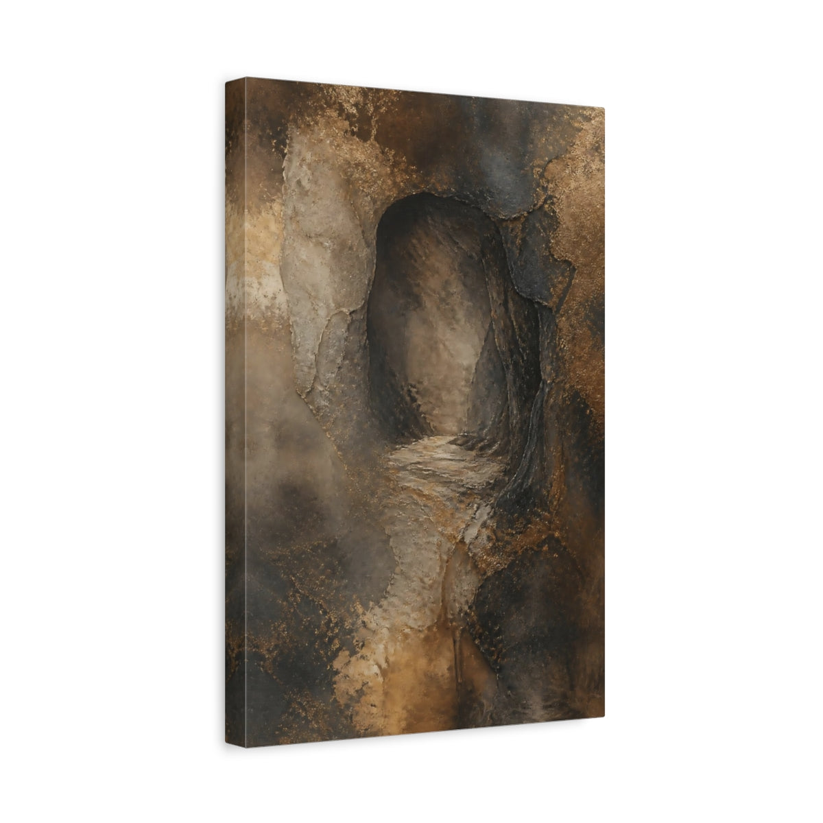 Side Mockup 4. Hidden Cave Abstract shown as canvas print