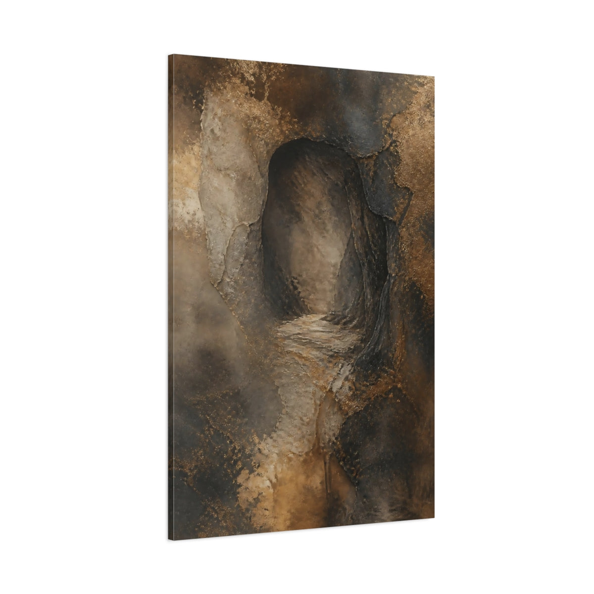 Side Mockup 1. Hidden Cave Abstract shown as canvas print