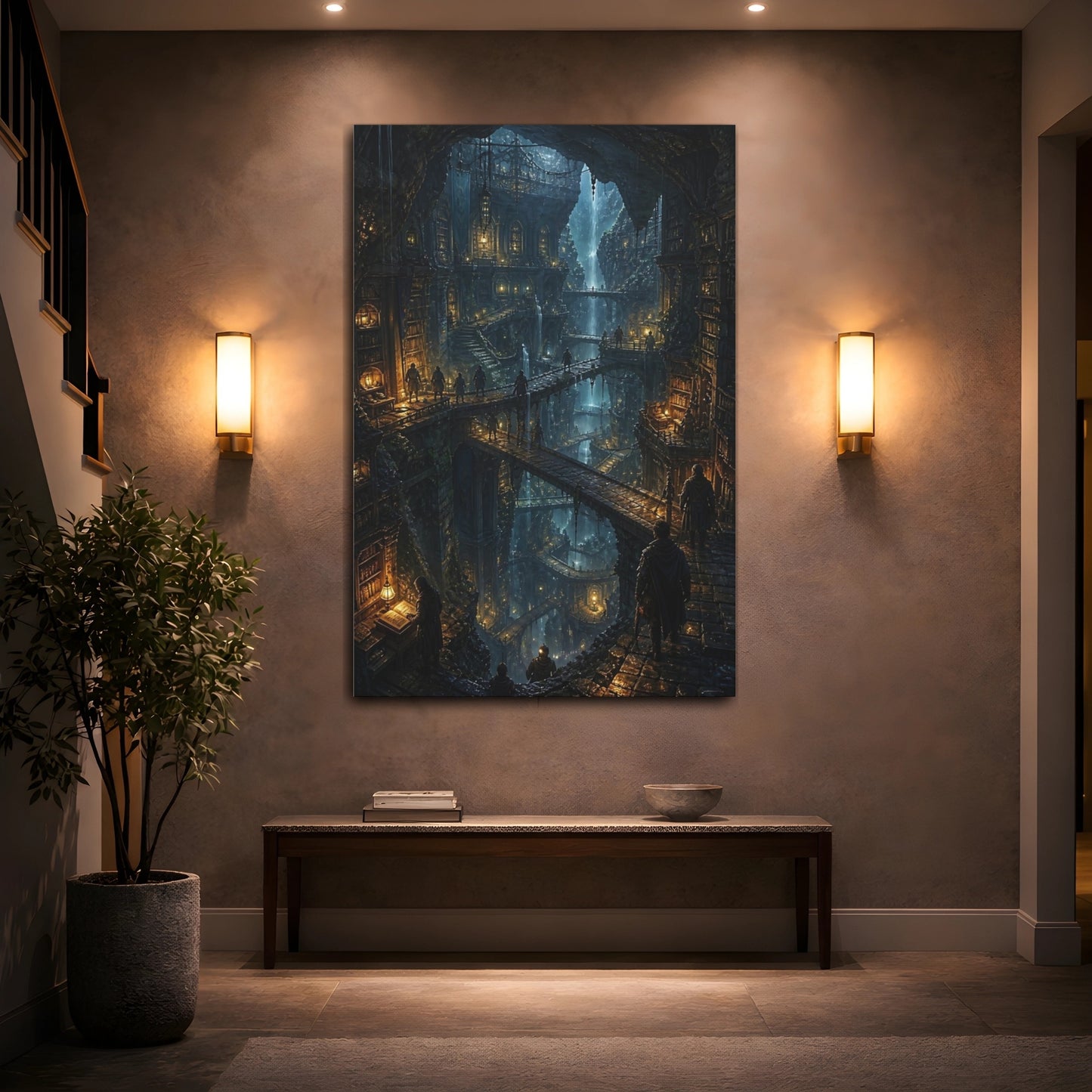 Mockup 2. Hidden Cavern Library shown as canvas print