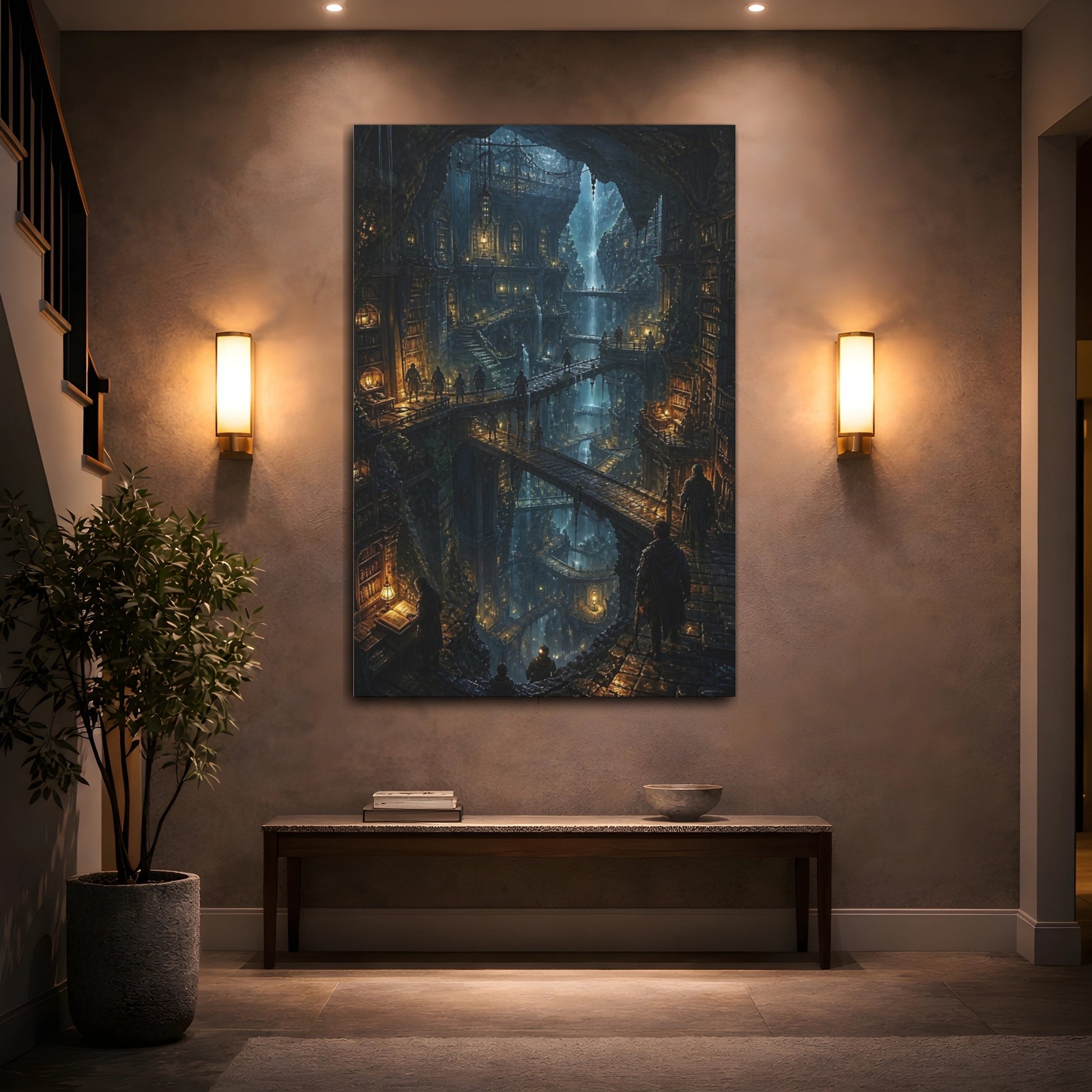 Mockup 2. Hidden Cavern Library shown as canvas print
