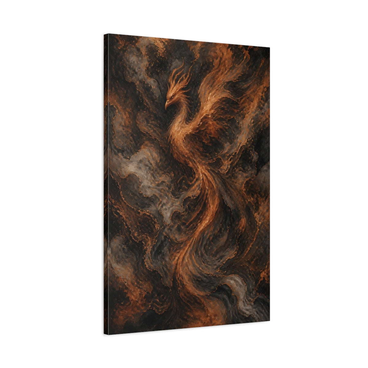 Main Mockup. Hidden Copper Phoenix shown as canvas print