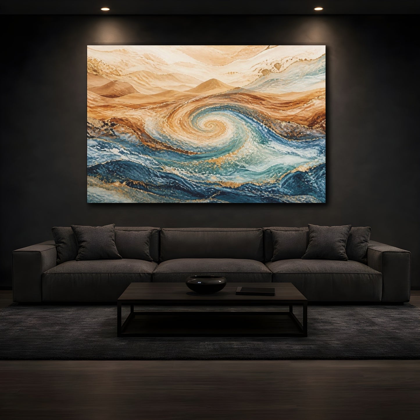 Mockup 3. Hidden Dune Spiral shown as canvas print