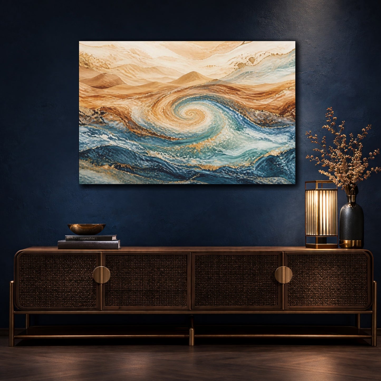 Mockup 4. Hidden Dune Spiral shown as canvas print