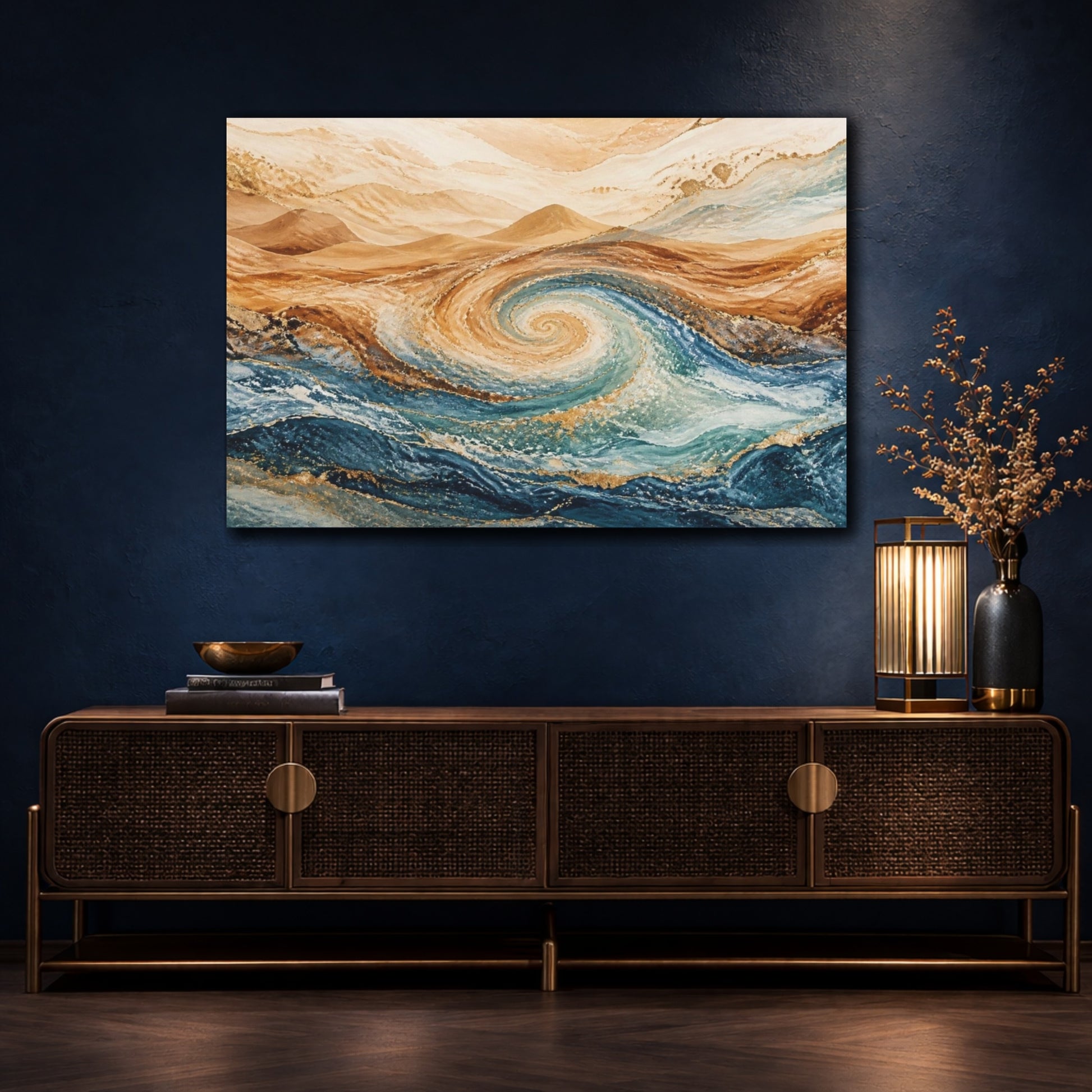 Mockup 4. Hidden Dune Spiral shown as canvas print