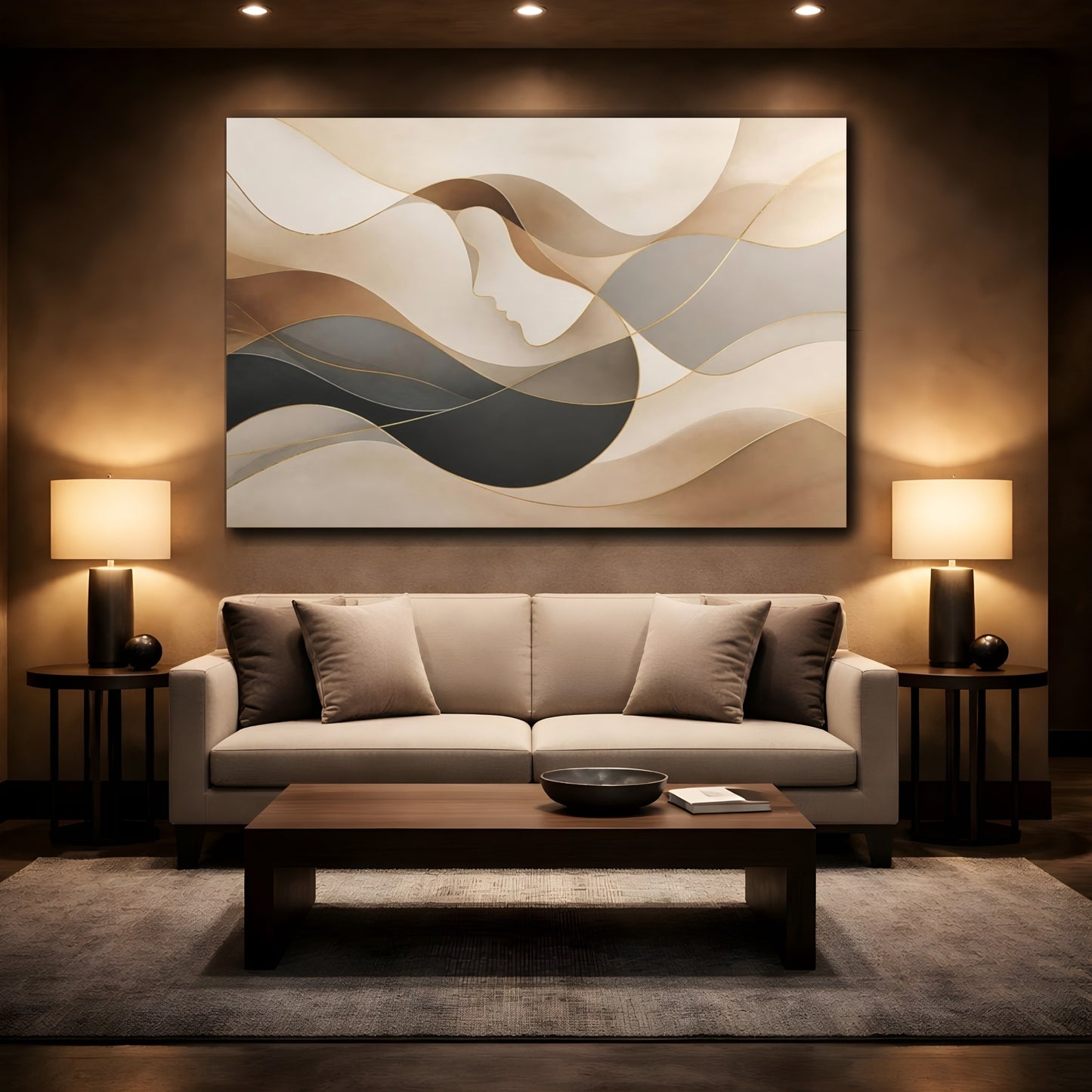 Mockup 2. Hidden Face Curve shown as canvas print
