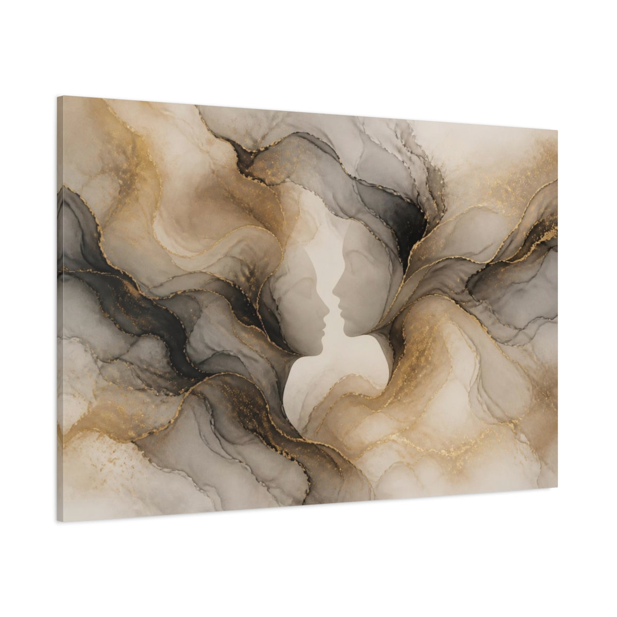 Side Mockup 1. Hidden Face Illusion shown as canvas print