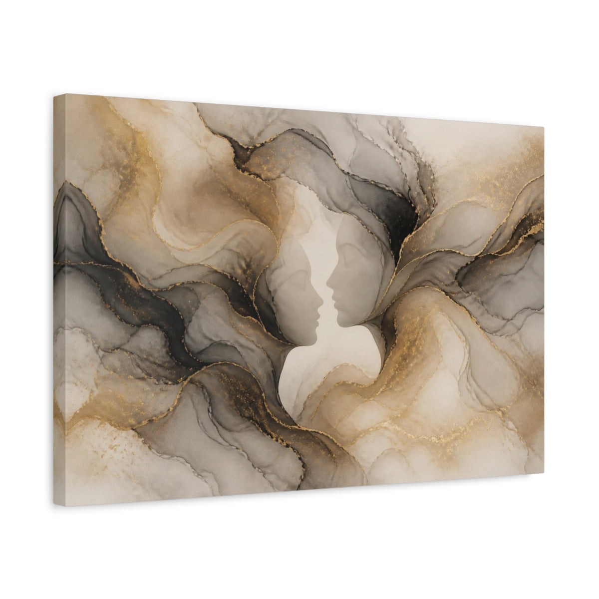 Side Mockup 3. Hidden Face Illusion shown as canvas print