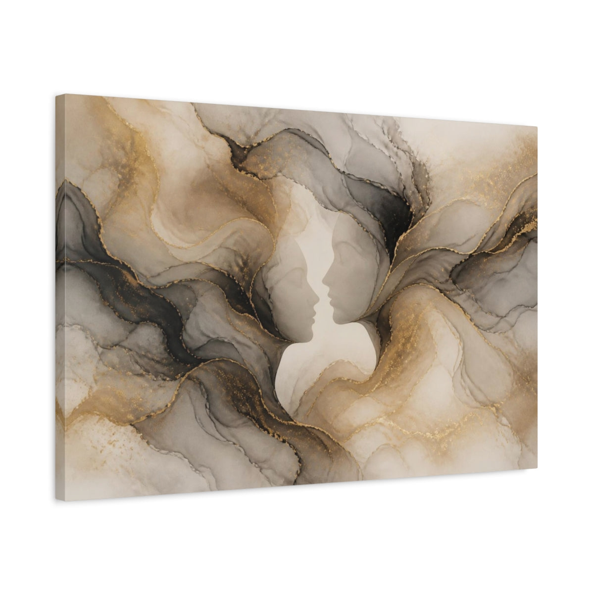 Side Mockup 2. Hidden Face Illusion shown as canvas print