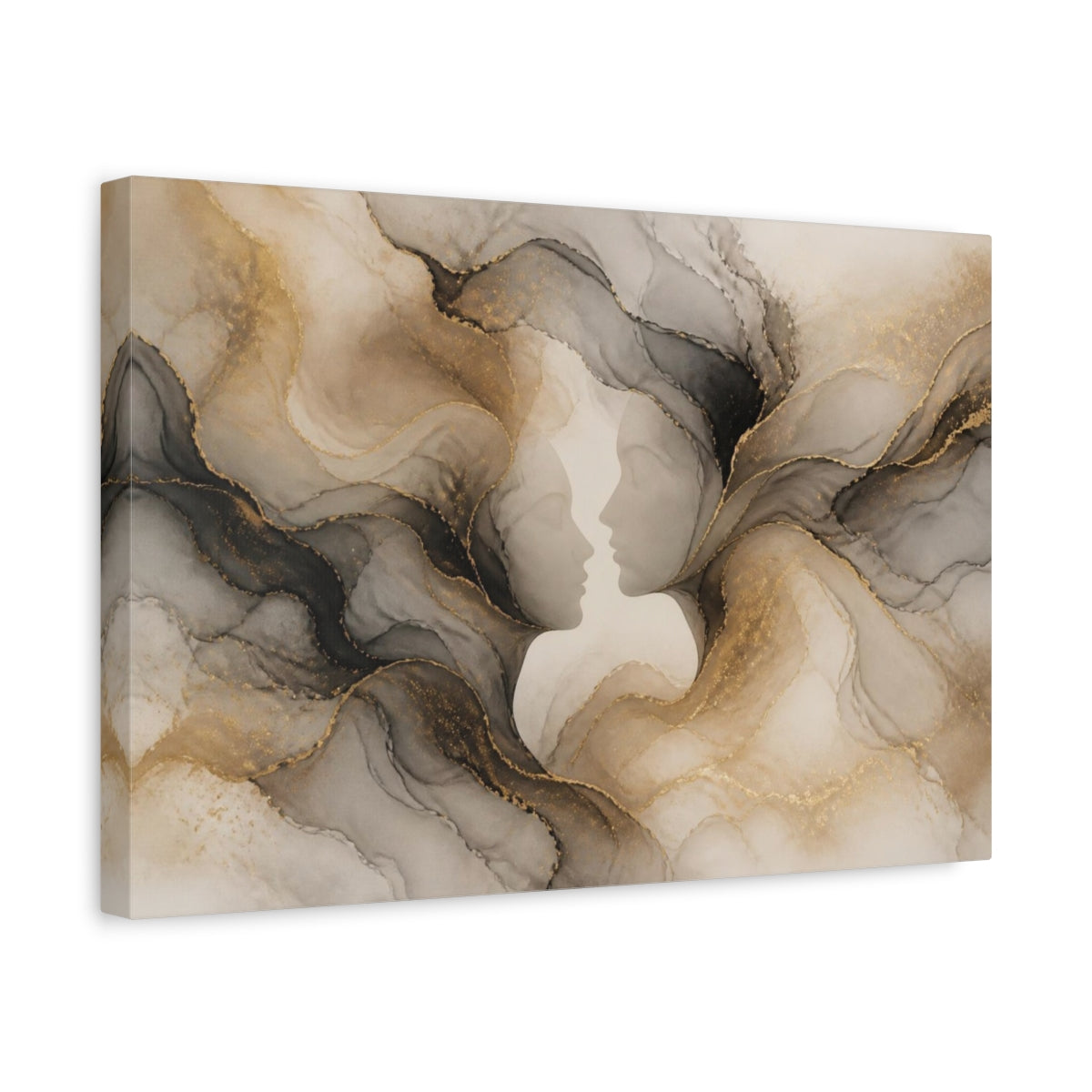Side Mockup 4. Hidden Face Illusion shown as canvas print