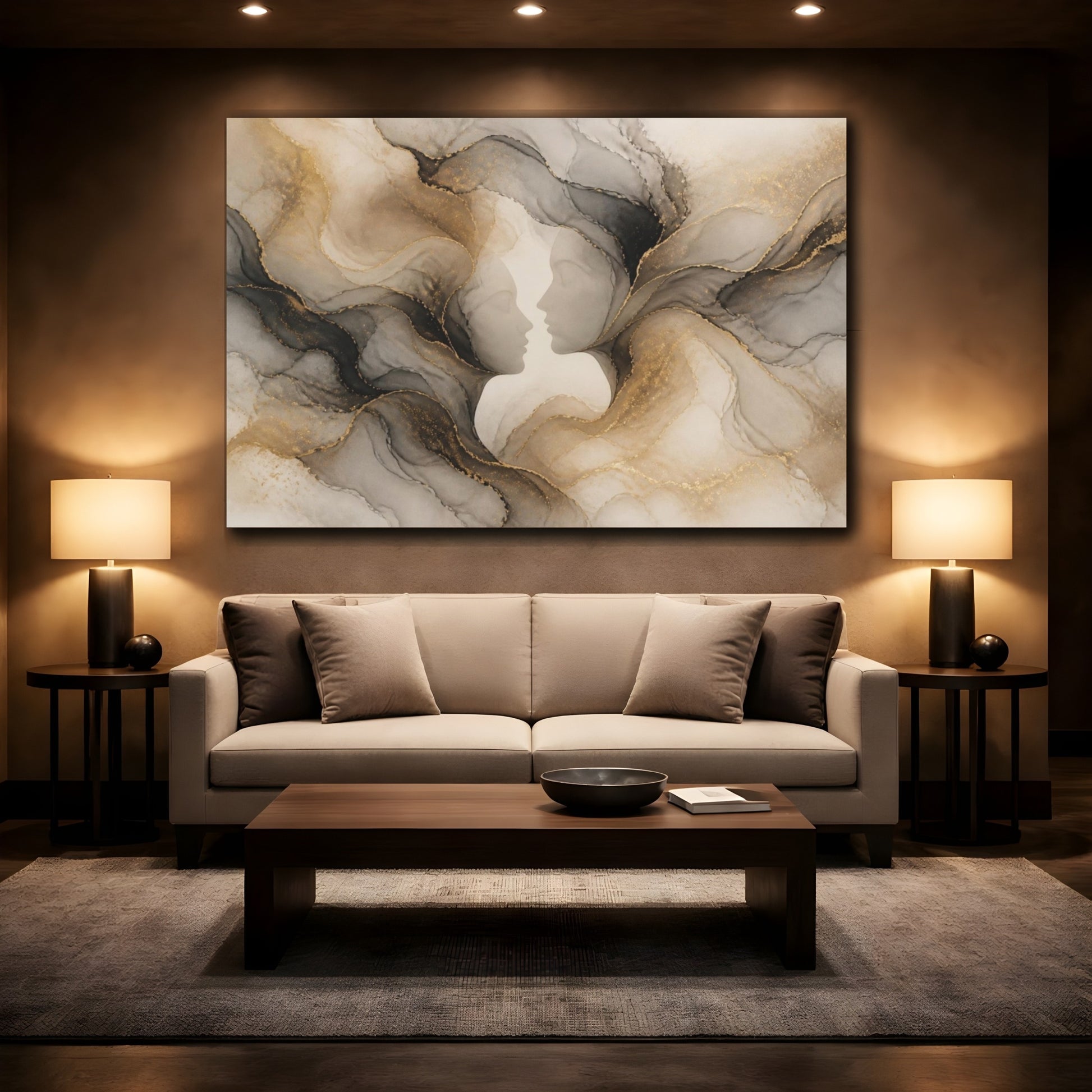 Mockup 2. Hidden Face Illusion shown as canvas print