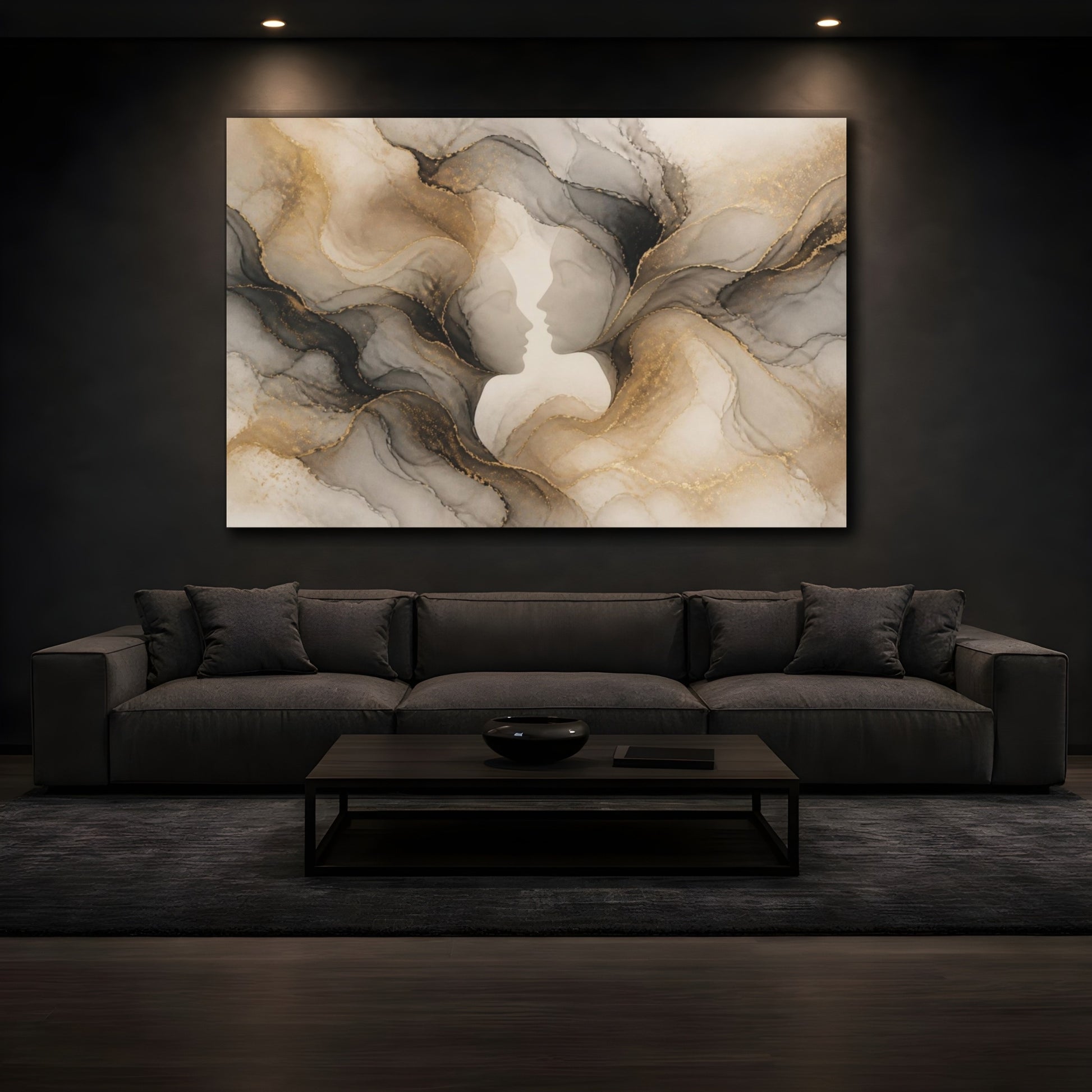 Mockup 3. Hidden Face Illusion shown as canvas print