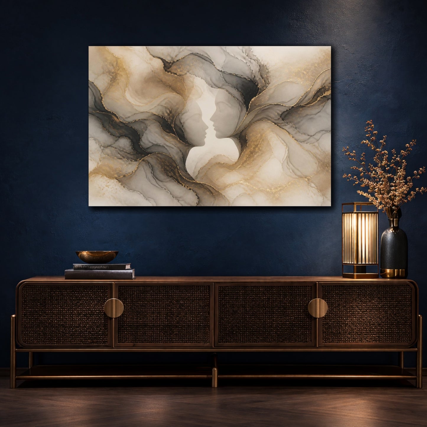 Mockup 4. Hidden Face Illusion shown as canvas print
