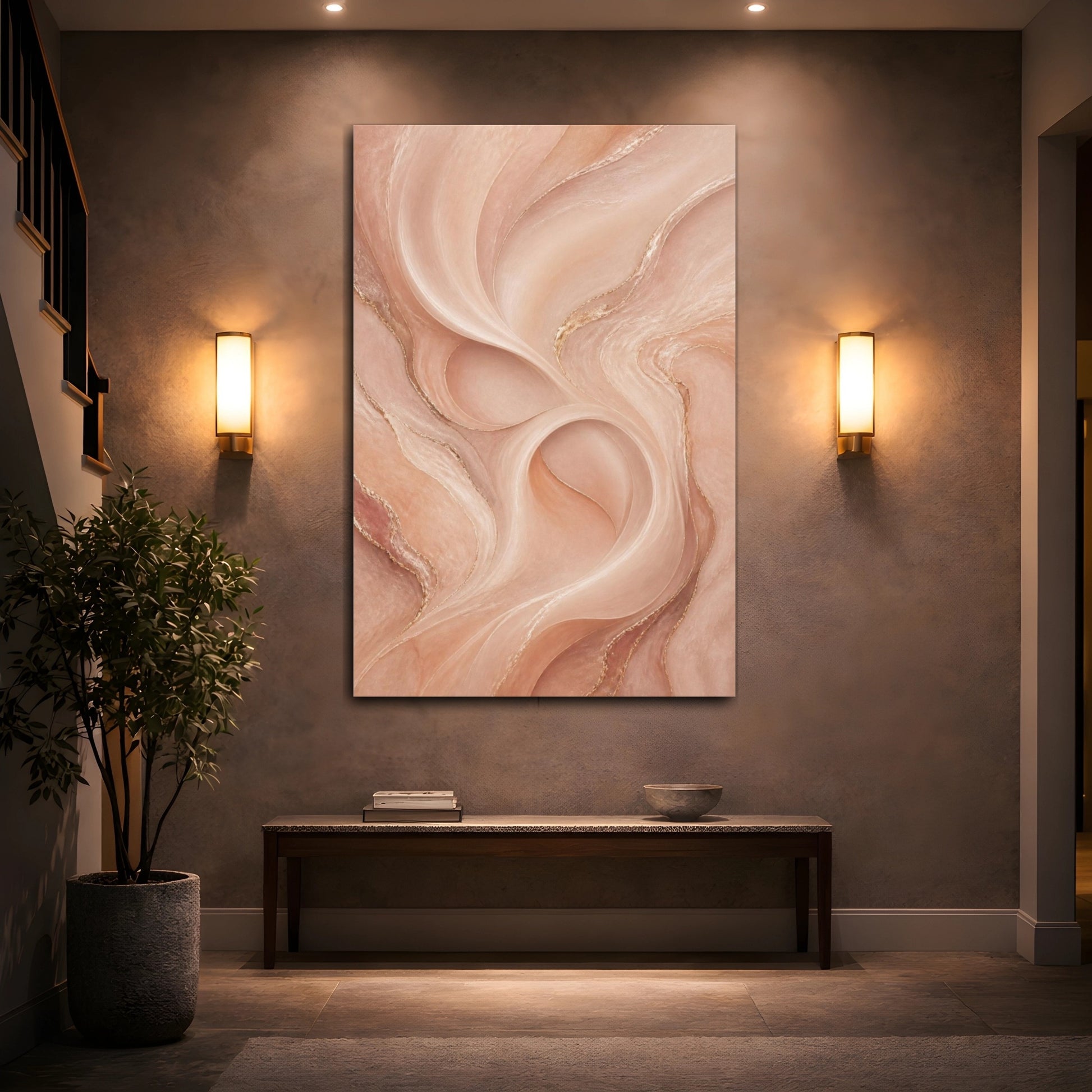 Mockup 2. Hidden Flowing Form shown as canvas print
