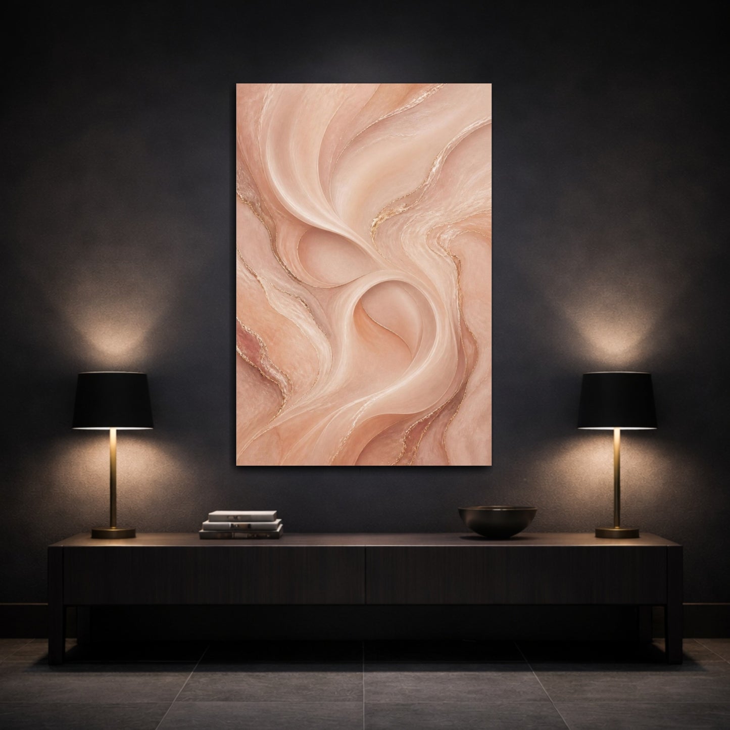 Mockup 3. Hidden Flowing Form shown as canvas print