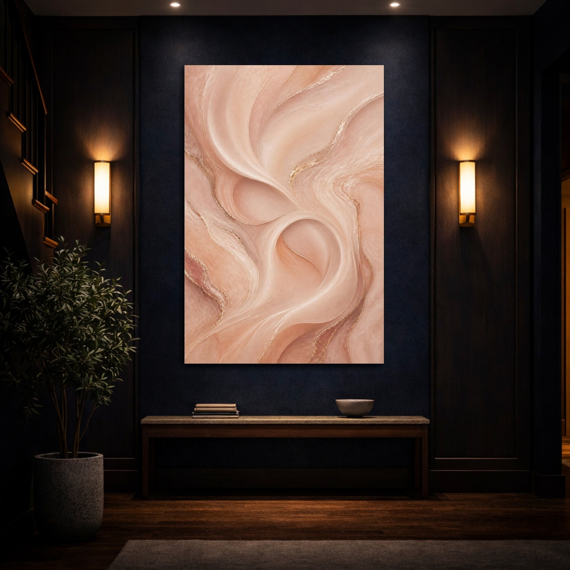 Mockup 4. Hidden Flowing Form shown as canvas print