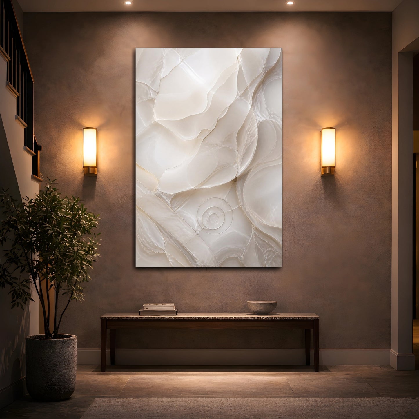 Mockup 2. Hidden Glassy Layers shown as canvas print