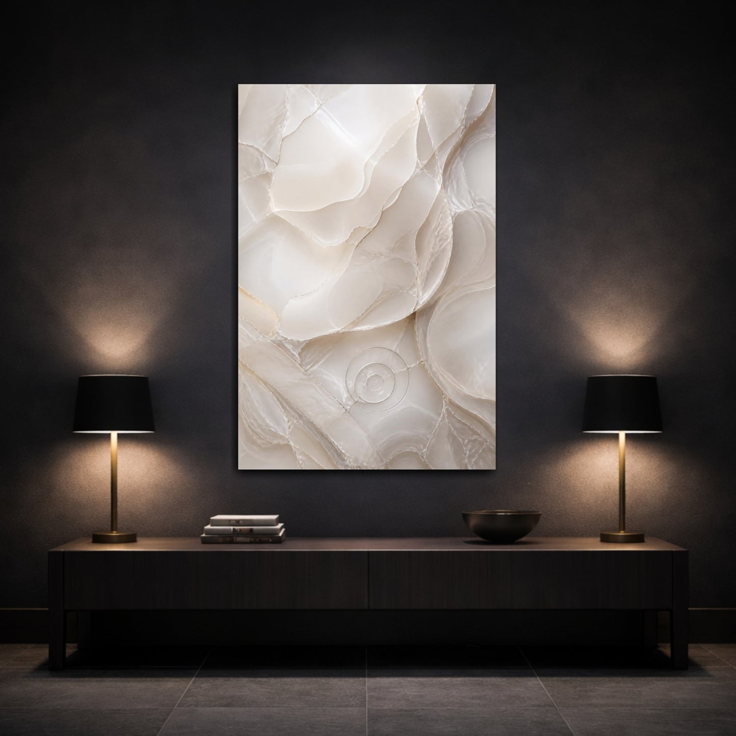 Mockup 3. Hidden Glassy Layers shown as canvas print