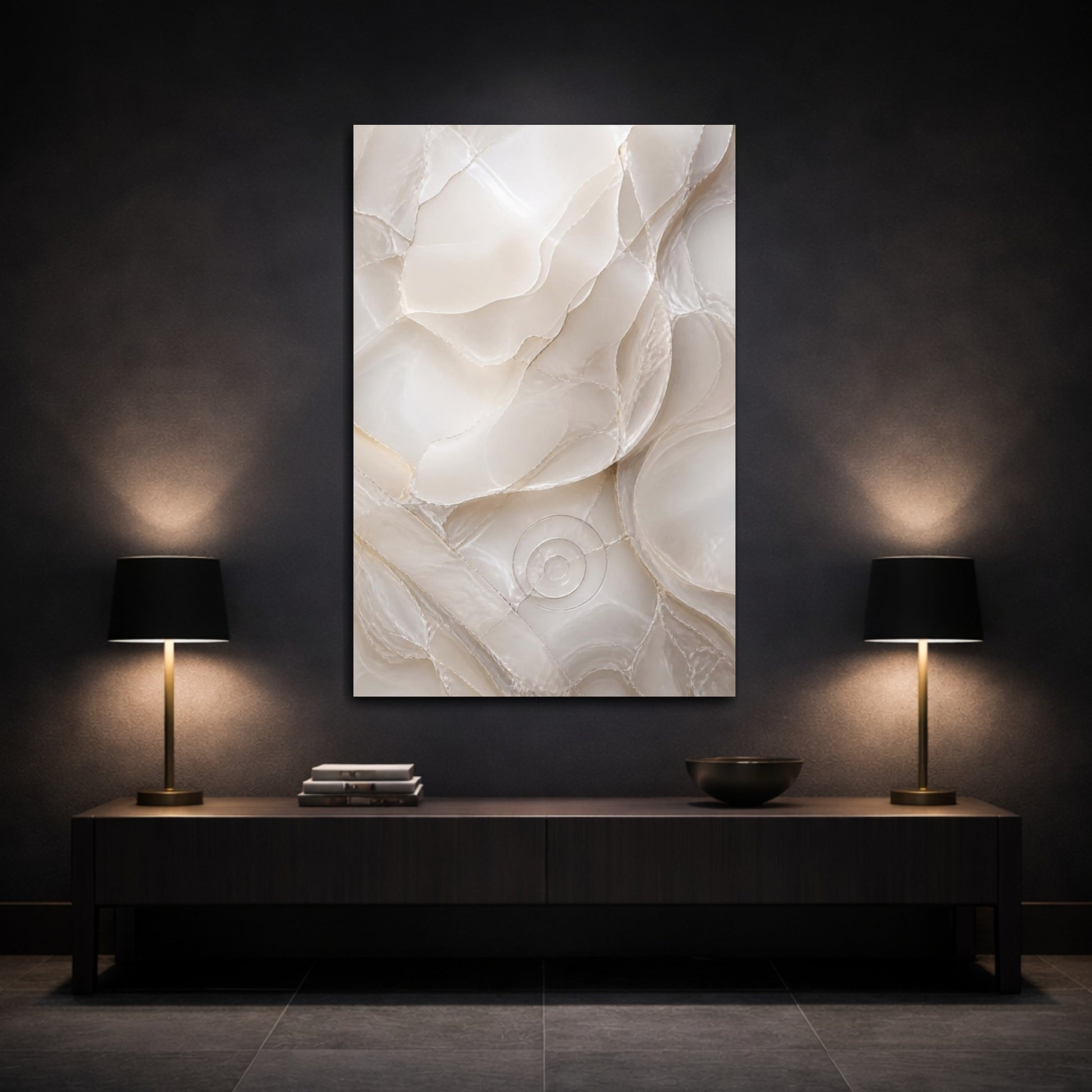 Mockup 3. Hidden Glassy Layers shown as canvas print